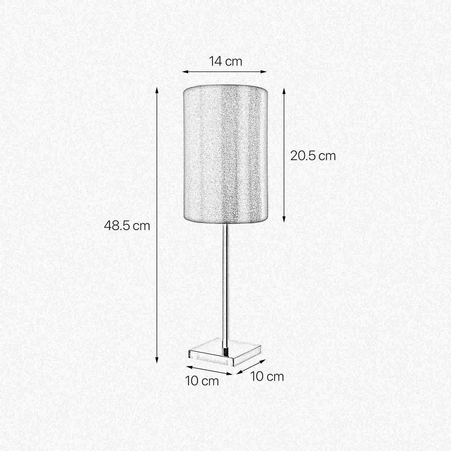 Tischleuchte in Bronze hell Braun E27 48,5 cm Messing Stoff Lampe, Lampenschirm, Tischlampe