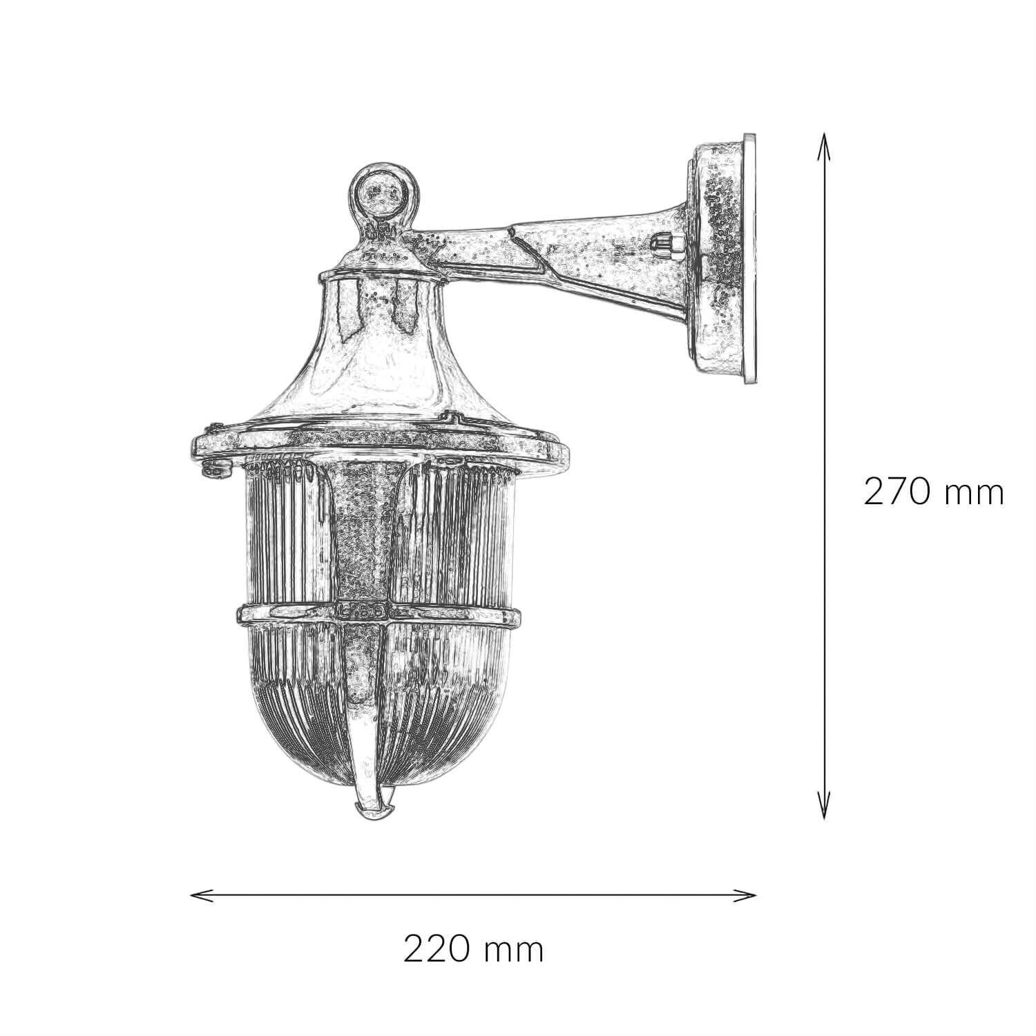 Außenwandleuchte Maritim Rustikal aus Messing Glas