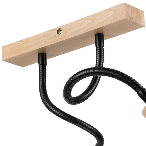 Deckenleuchte KASSIDY Schwarz Holz Modern flexibel