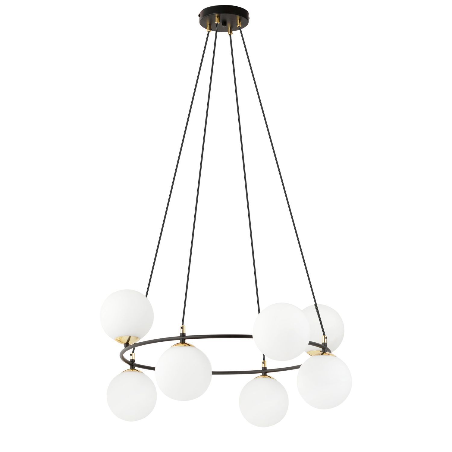 Pendelleuchte Glas Metall Ø 75 cm rund E14 7-flammig BRUNO