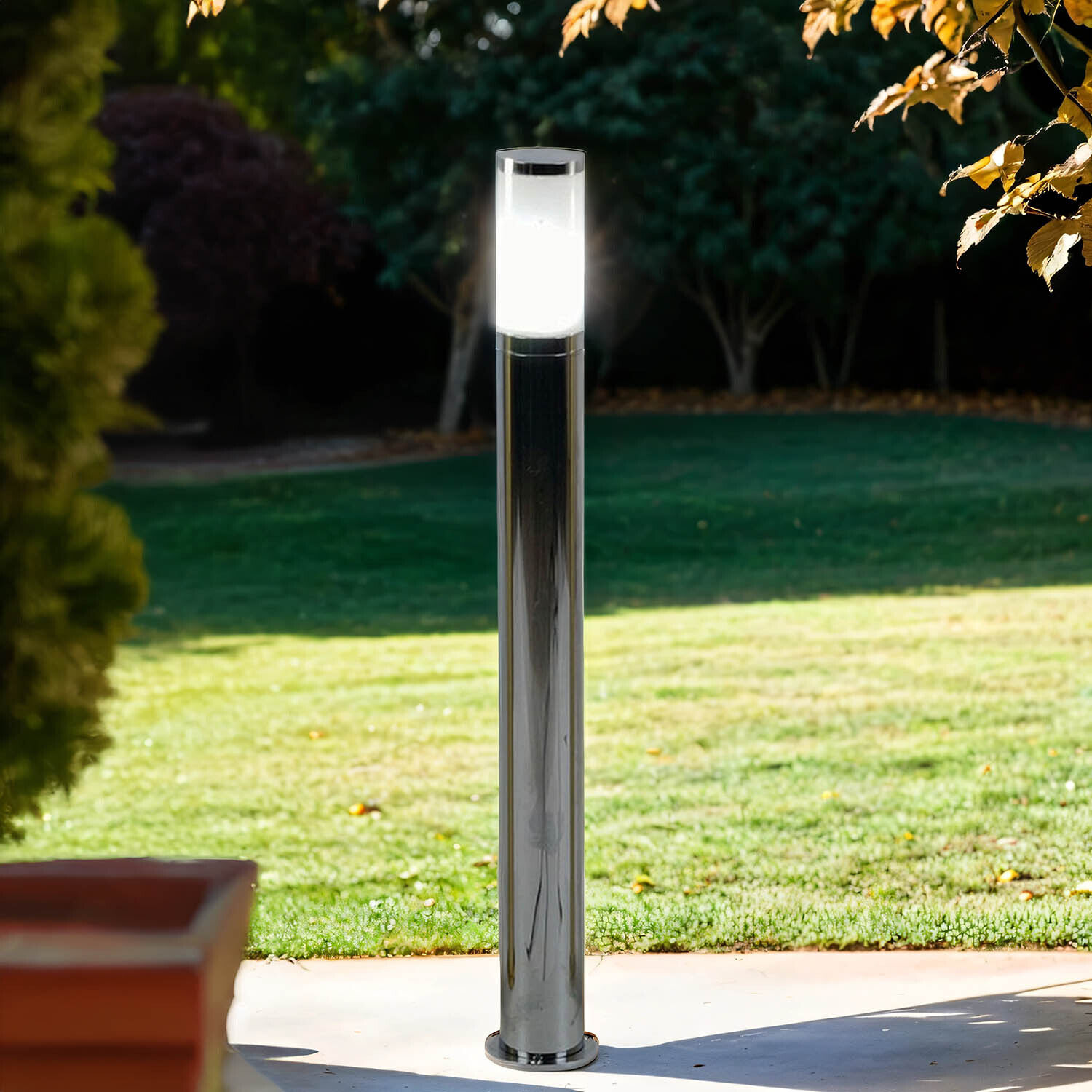 Wegbeleuchtung in Chrom aus Messing E27 65cm hoch