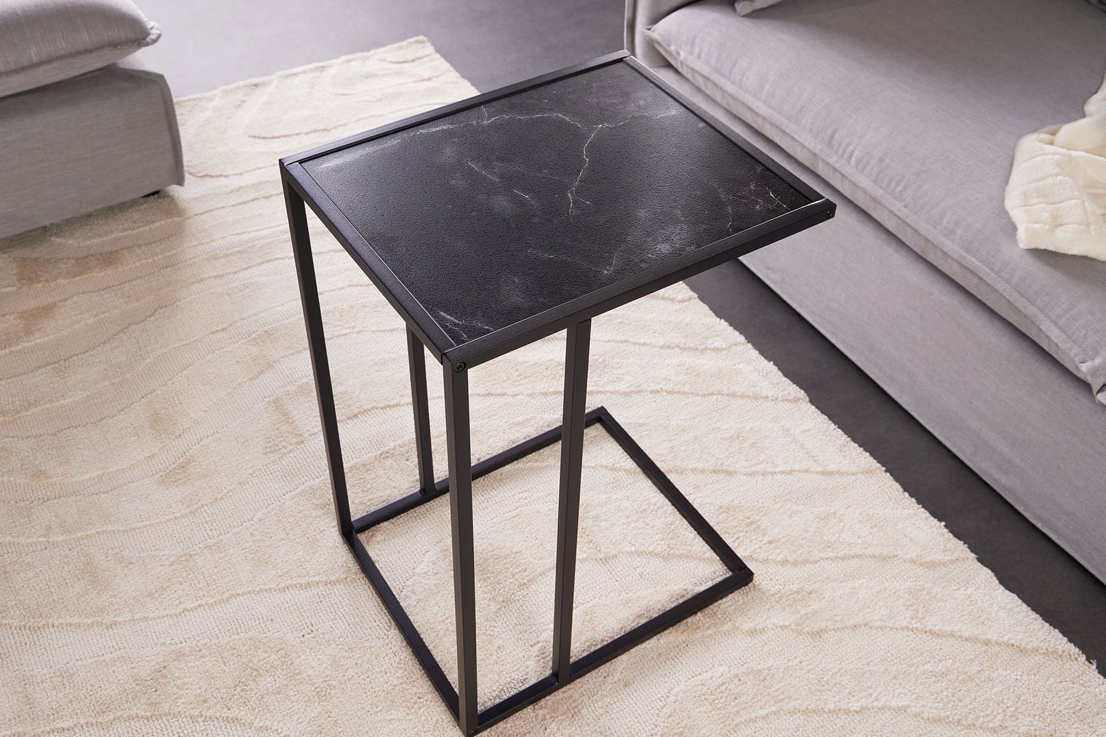 Beistelltisch in Anthrazit Schwarz 43 x 35 cm