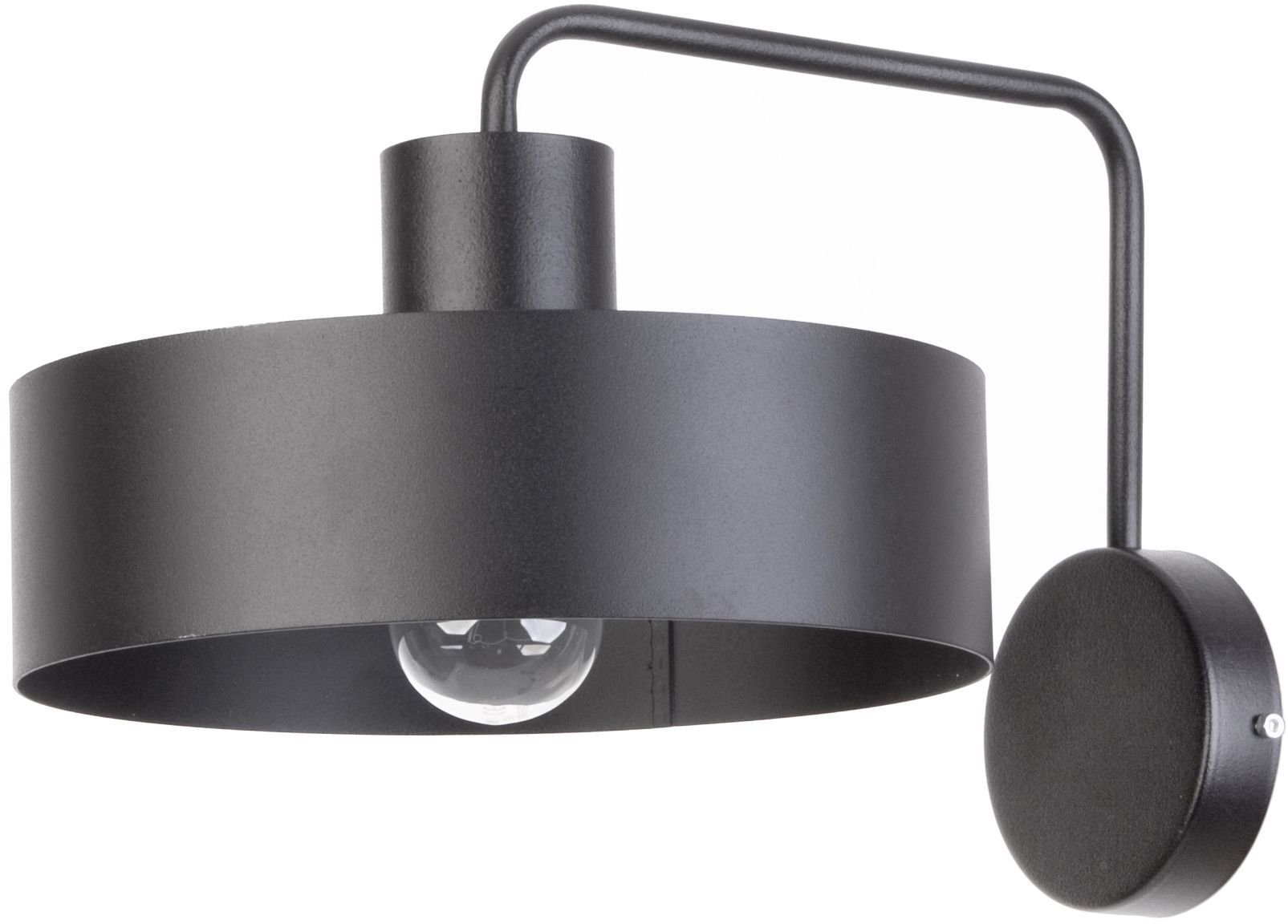 Wandlampe Schwarz Metall E27 H:23 cm Retro Design
