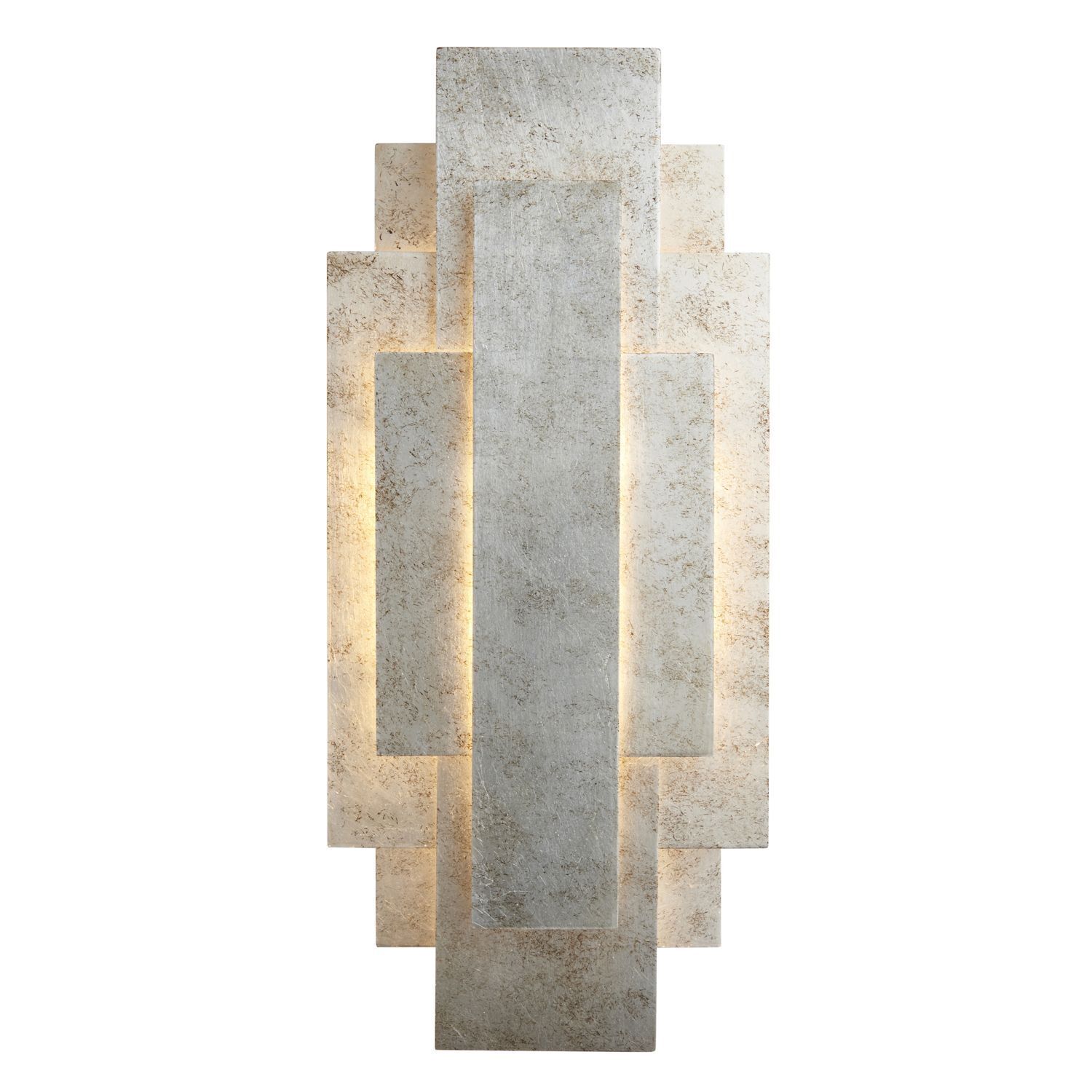 Wandleuchte innen Metall 45 cm in Silber antik 2x G9 Art Déco