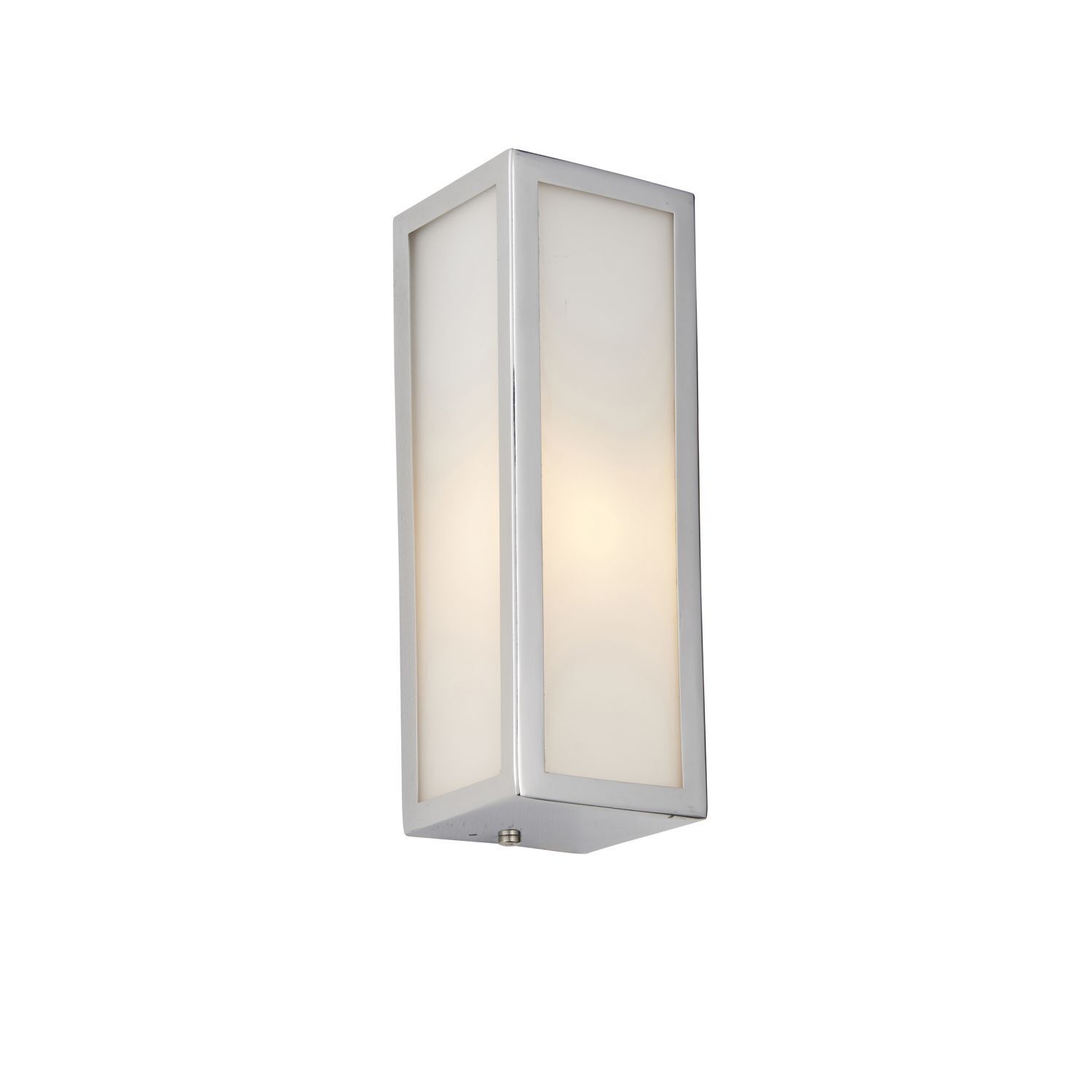 Badezimmerlampe Wand IP44 Glas Metall H: 21,5 cm Chrom Weiß G9