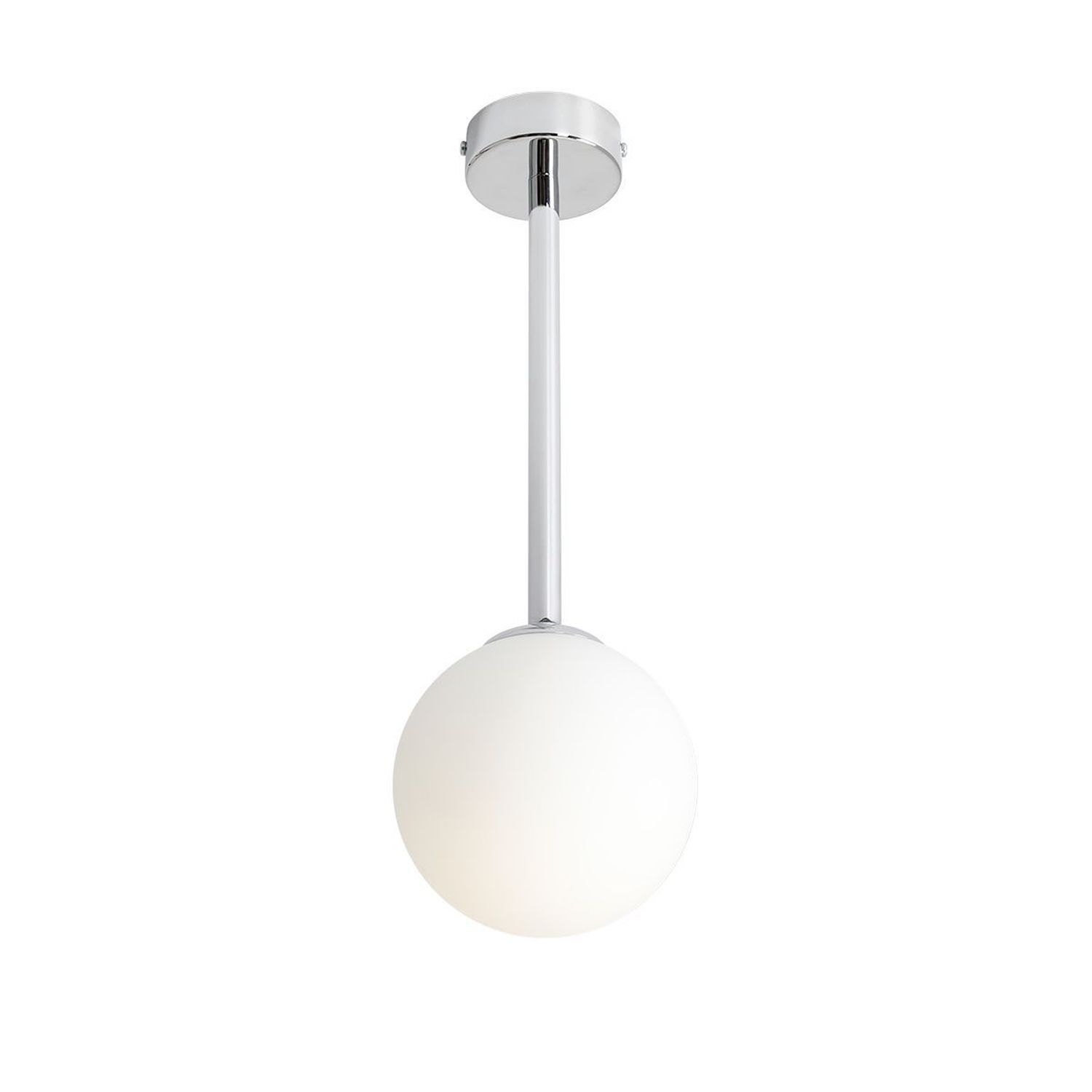 Deckenleuchte Glas Metall in Chrom E14 Ø14 cm rund