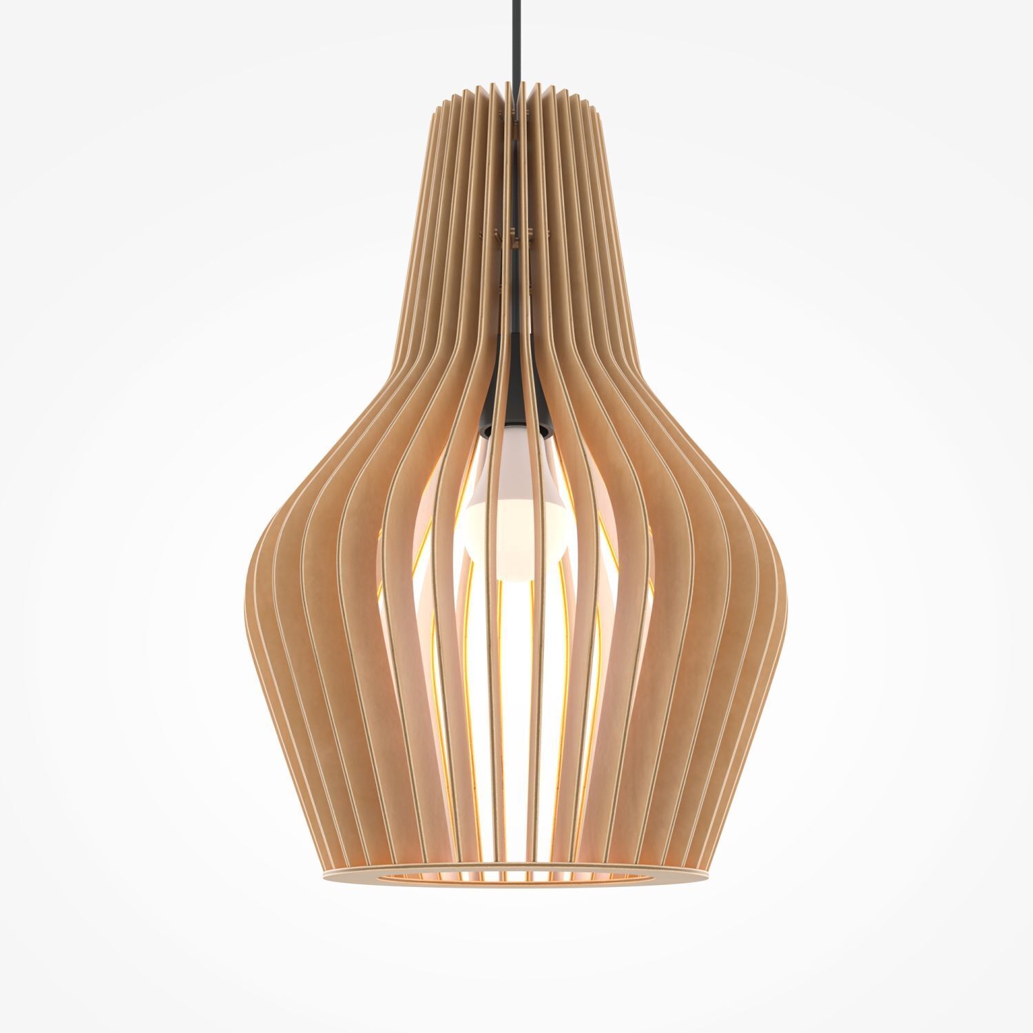 Hängeleuchte Holz Metall E27 Ø 30 cm H: max. 347,5 cm Lampe, Kronleuchter, Lampenschirm