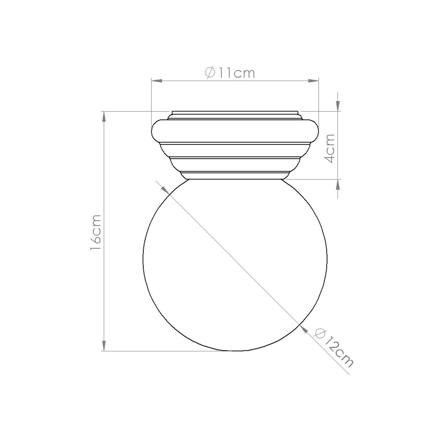 Wandleuchte Keramik Glas G9 IP44 T:16 cm blendarm Krug
