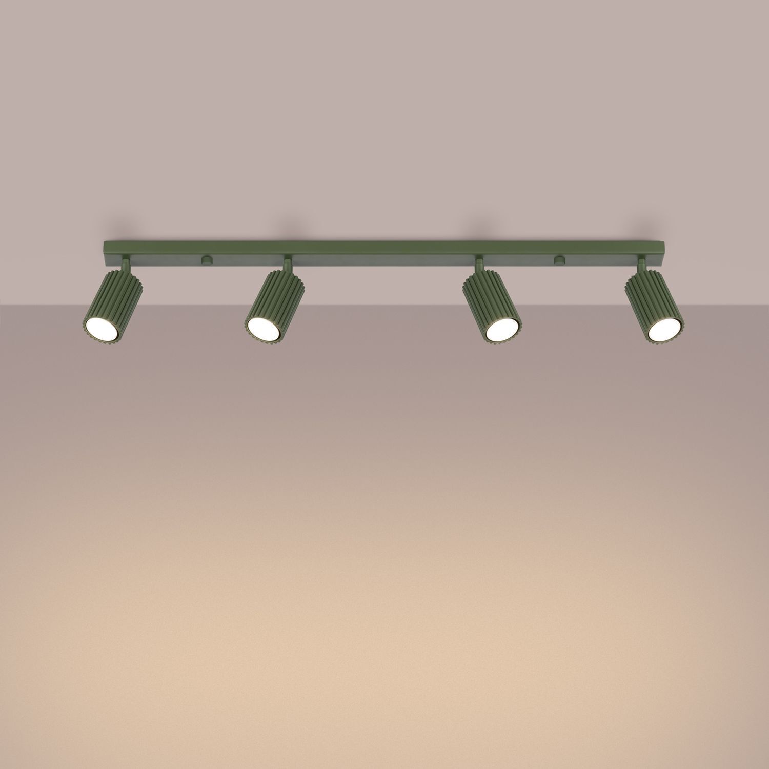 Deckenstrahler Modern GU10 4-flammig 81 cm lang in Grün