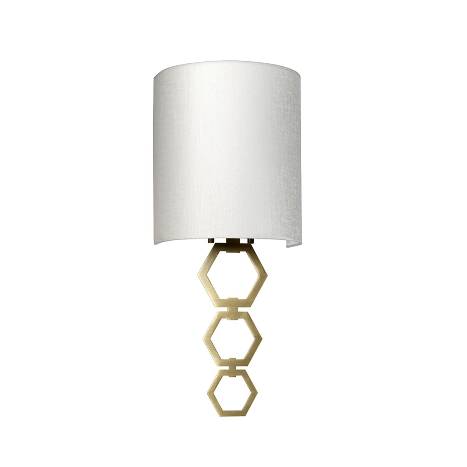 Wandleuchte Stoff Metall in Creme Messing Modern E27