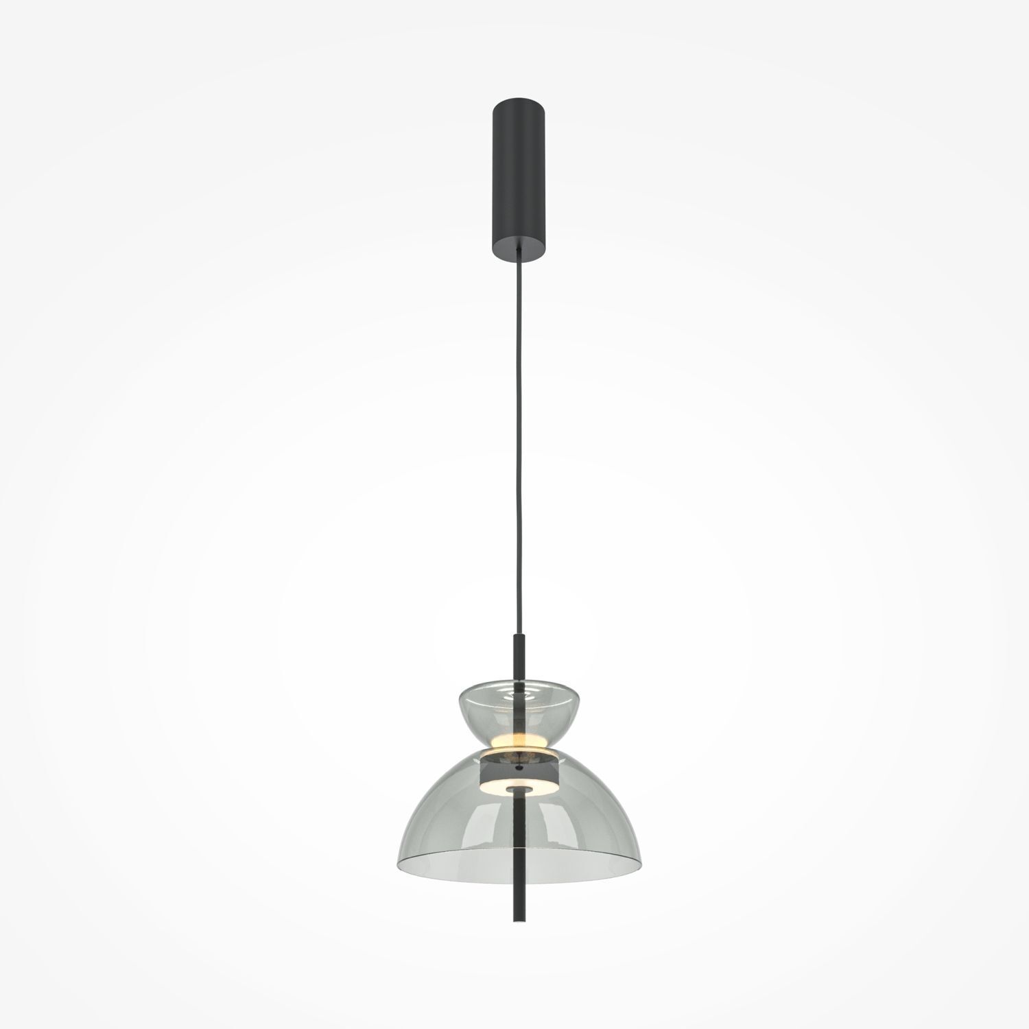 LED Pendelleuchte Metall Rauchglas H: max. 348 cm BRUNO