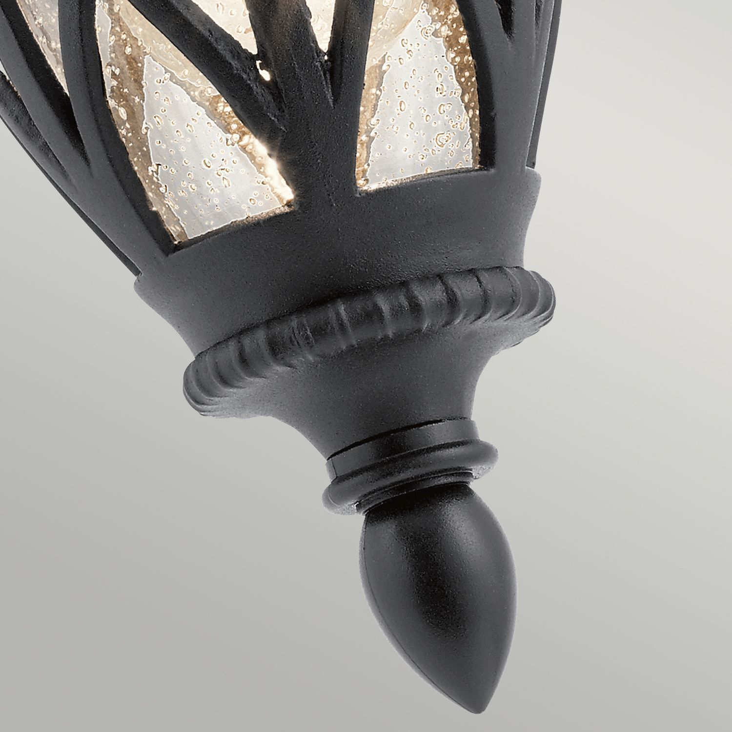 Wandlampe außen Schwarz IP44 E27 Glas Rustikal Hof
