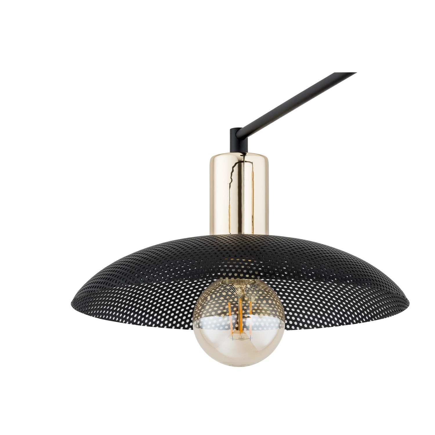 Deckenleuchte Metall 100 cm lang Schwarz Gold E27 2-flammig