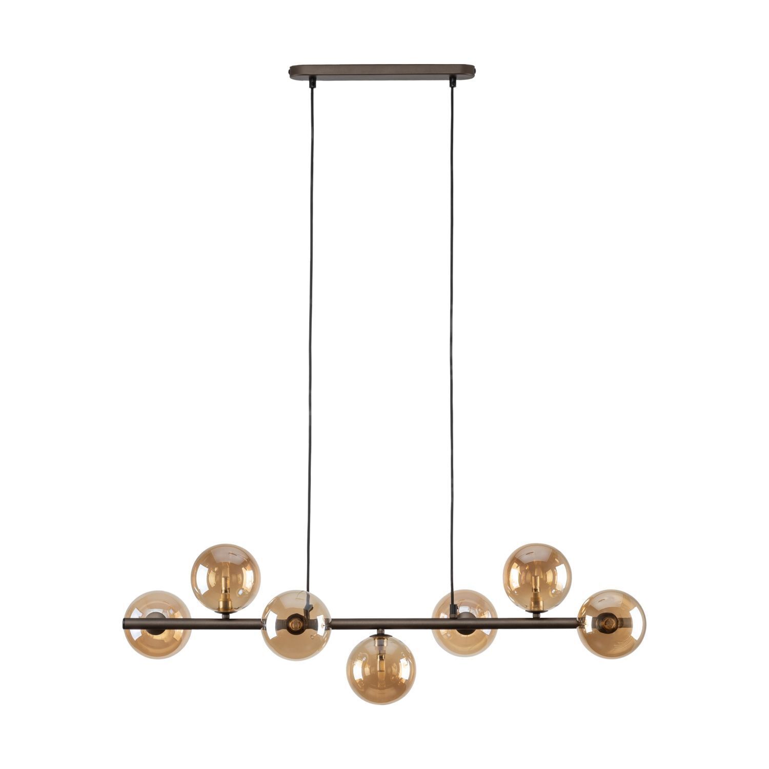 Pendelleuchte Metall Rauchglas L: 90 cm H: max. 153 cm 7x G9