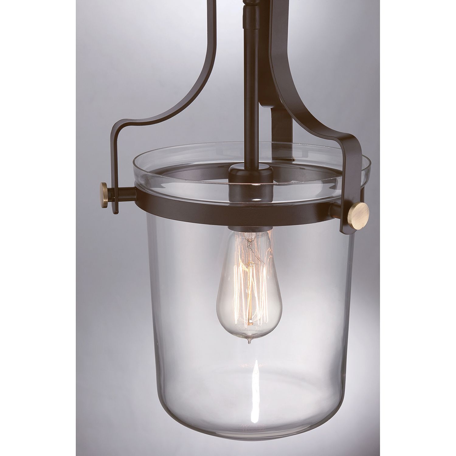 Deckenlampe Glas Metall in Klar Bronze E27 Industrial