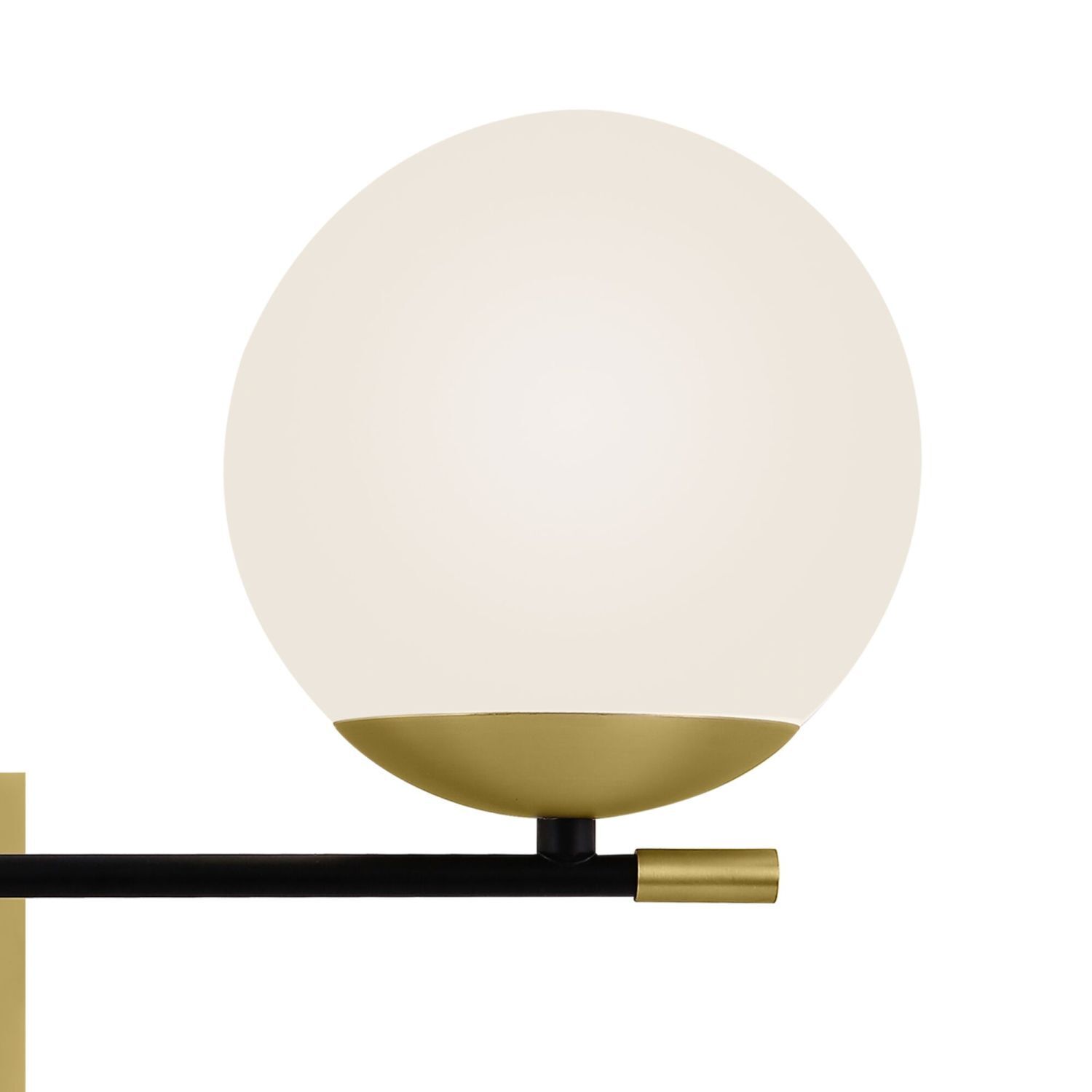 Wandlampe Metall Glas 44 cm breit in Gold Weiß Schwarz