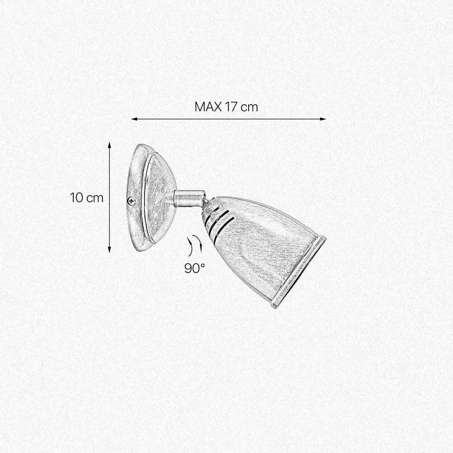Spot Lampe Wand E27 Messing in Bronze hell glänzend