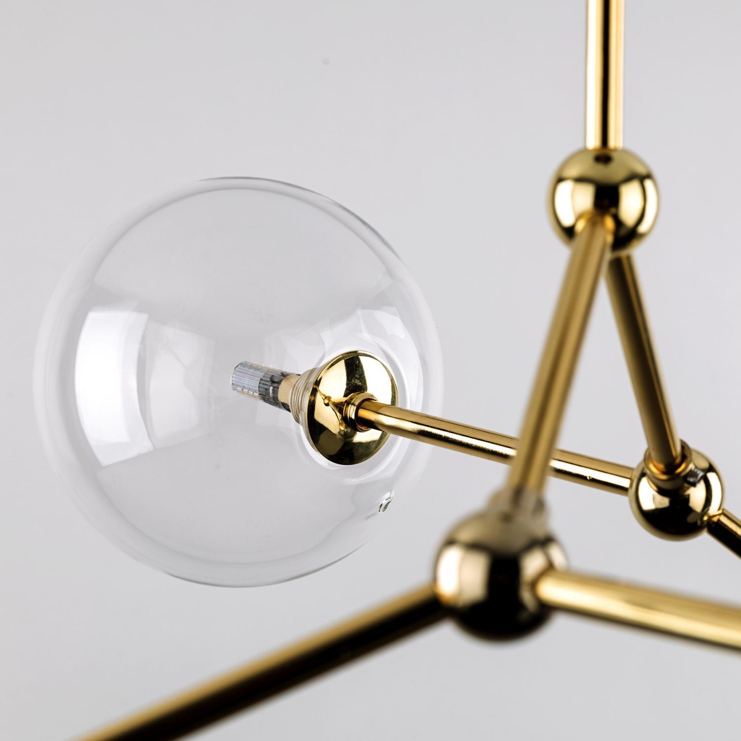 Deckenlampe Glas Metall 74 cm lang in Gold 4x G9 VINZA Leuchter, Lampe