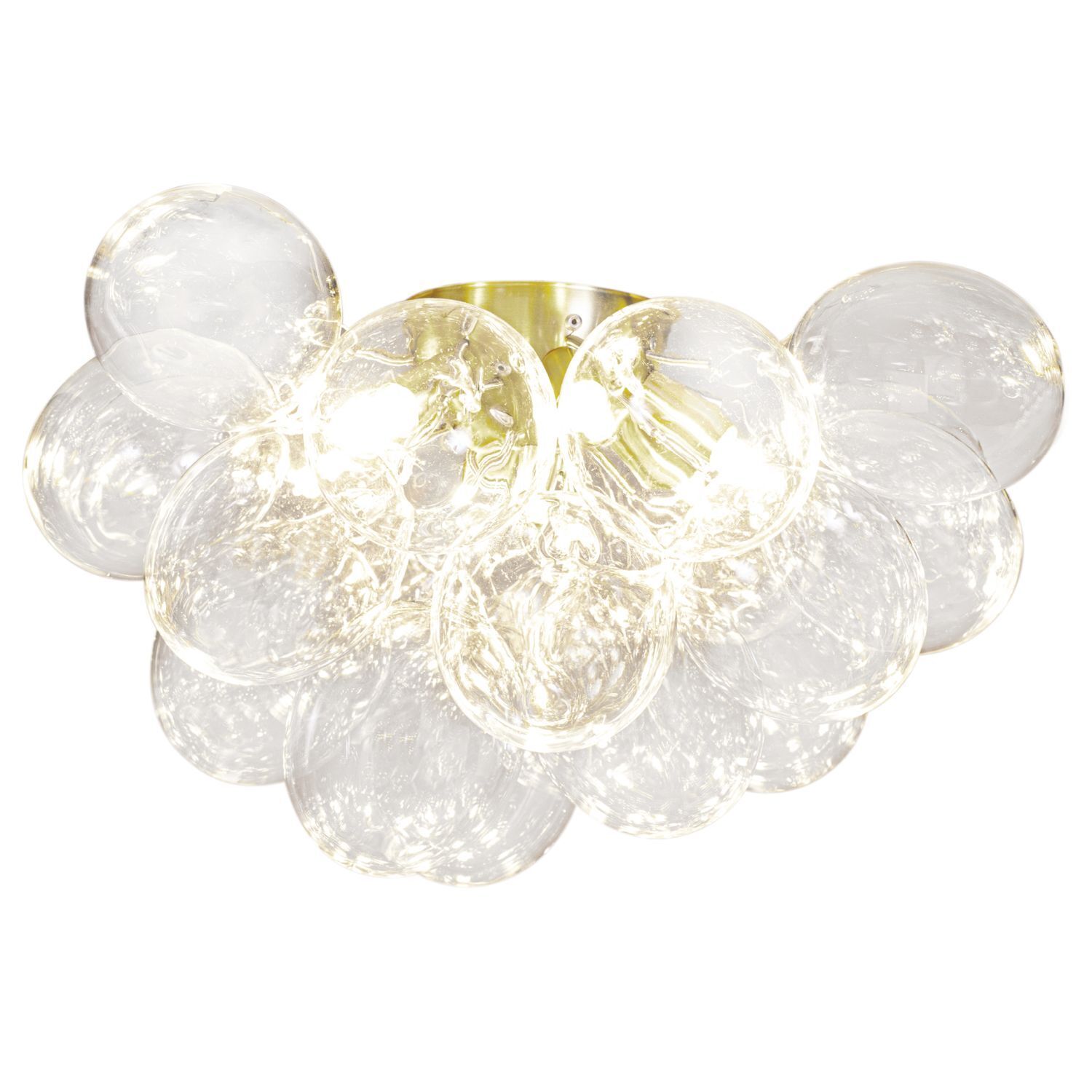 Deckenleuchte Glas Metall 50 cm breit in Gold Modern 6x G9 Deckenleuchte, Kronleuchter, Lampe