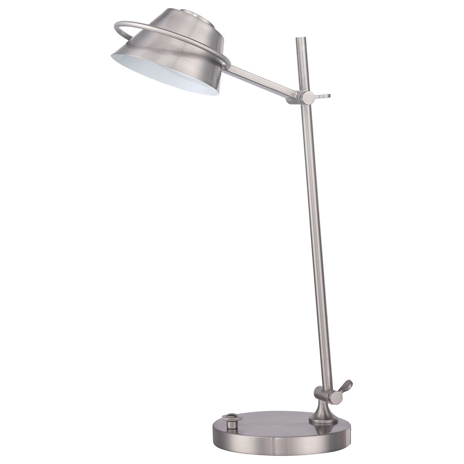 LED Schreibtischlampe dimmbar Metall in Nickel 51 cm Lampe, Tischlampe, Zimmer, Duscharmatur, Lampenschirm