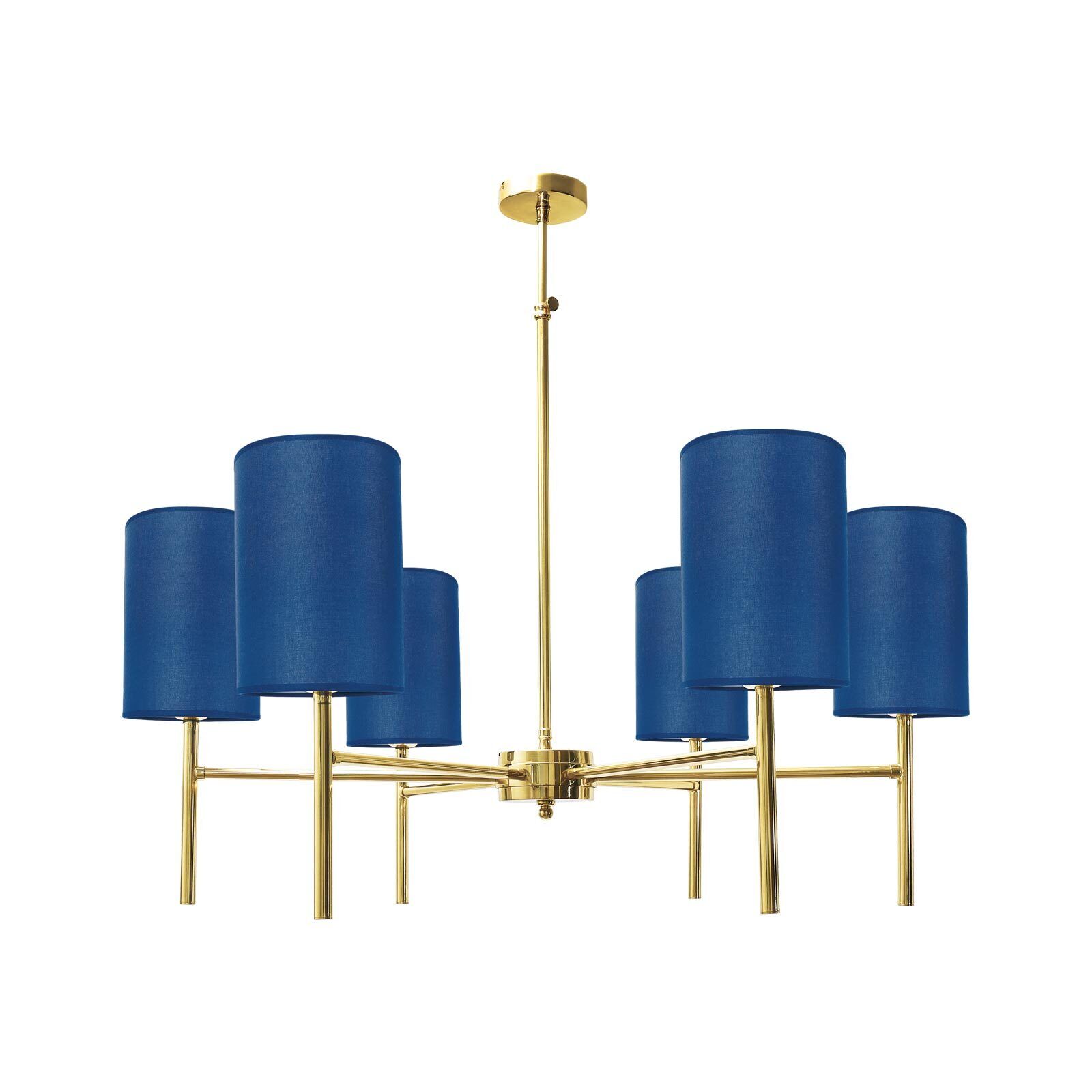 Kronleuchter mit Schirm Ø 88 cm Messing Stoff SOFIS Lampe, Kronleuchter