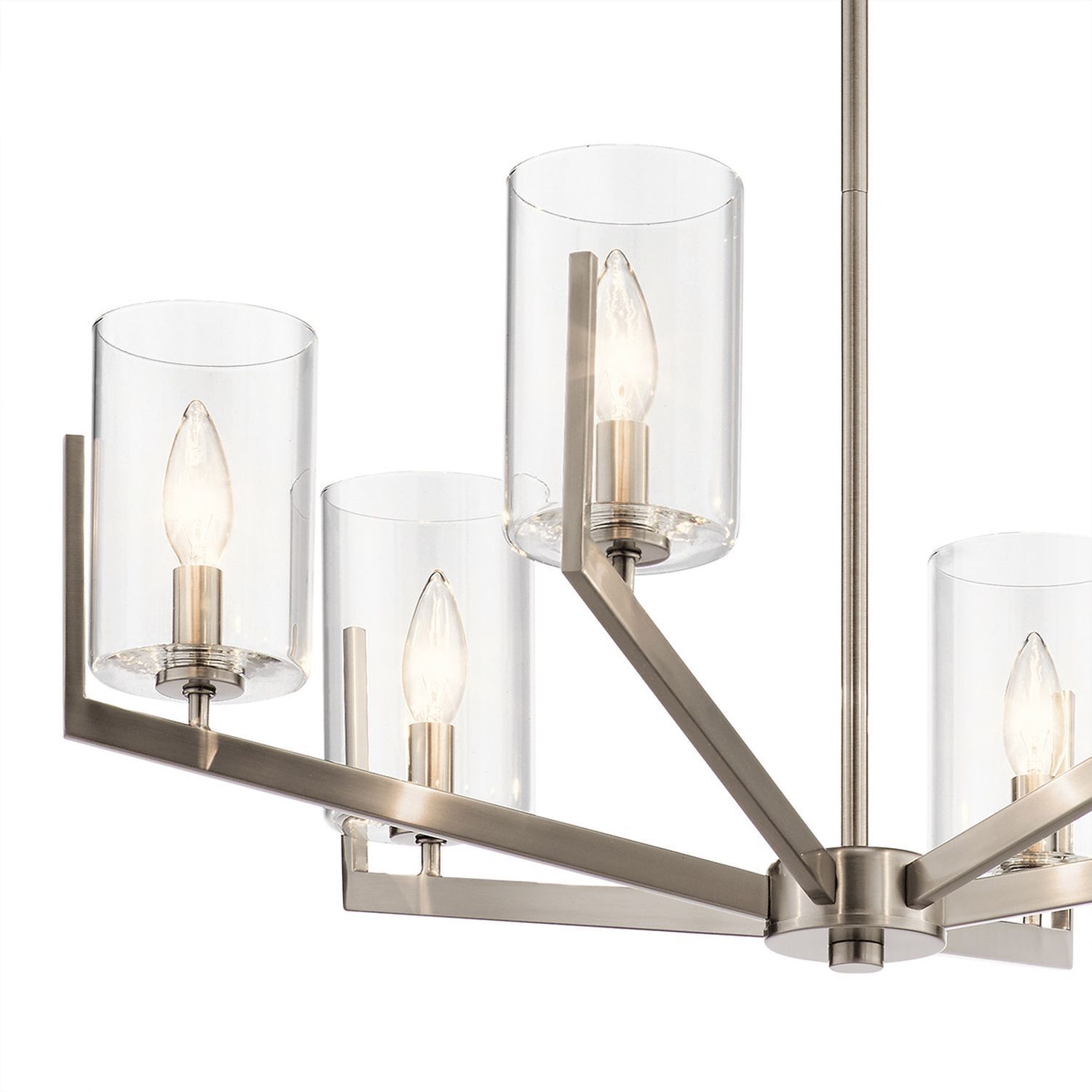Kronleuchter Metall Glas E14 H: max. 123,7 cm verstellbar