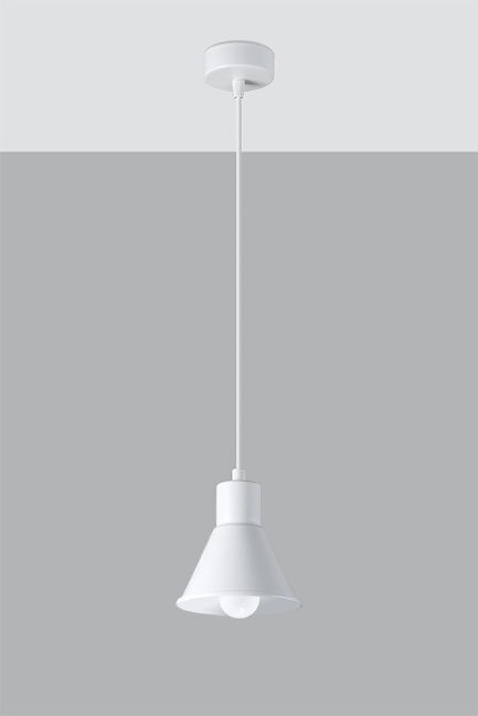Pendelleuchte Weiß Metall Retro Ø 14 cm schlicht E27