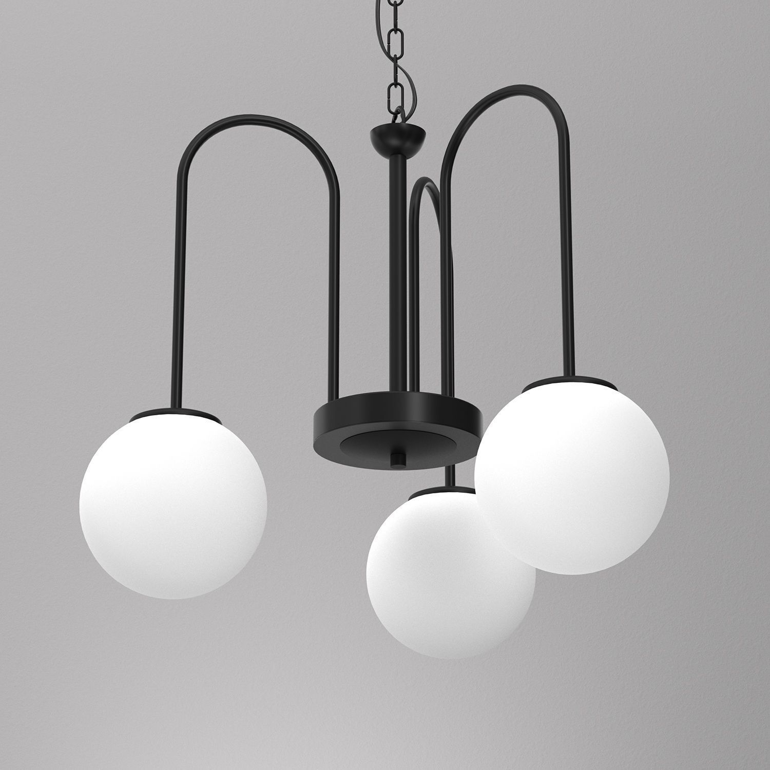 Pendelleuchte 3-flammig Glas Metall E14 Ø51 cm rund