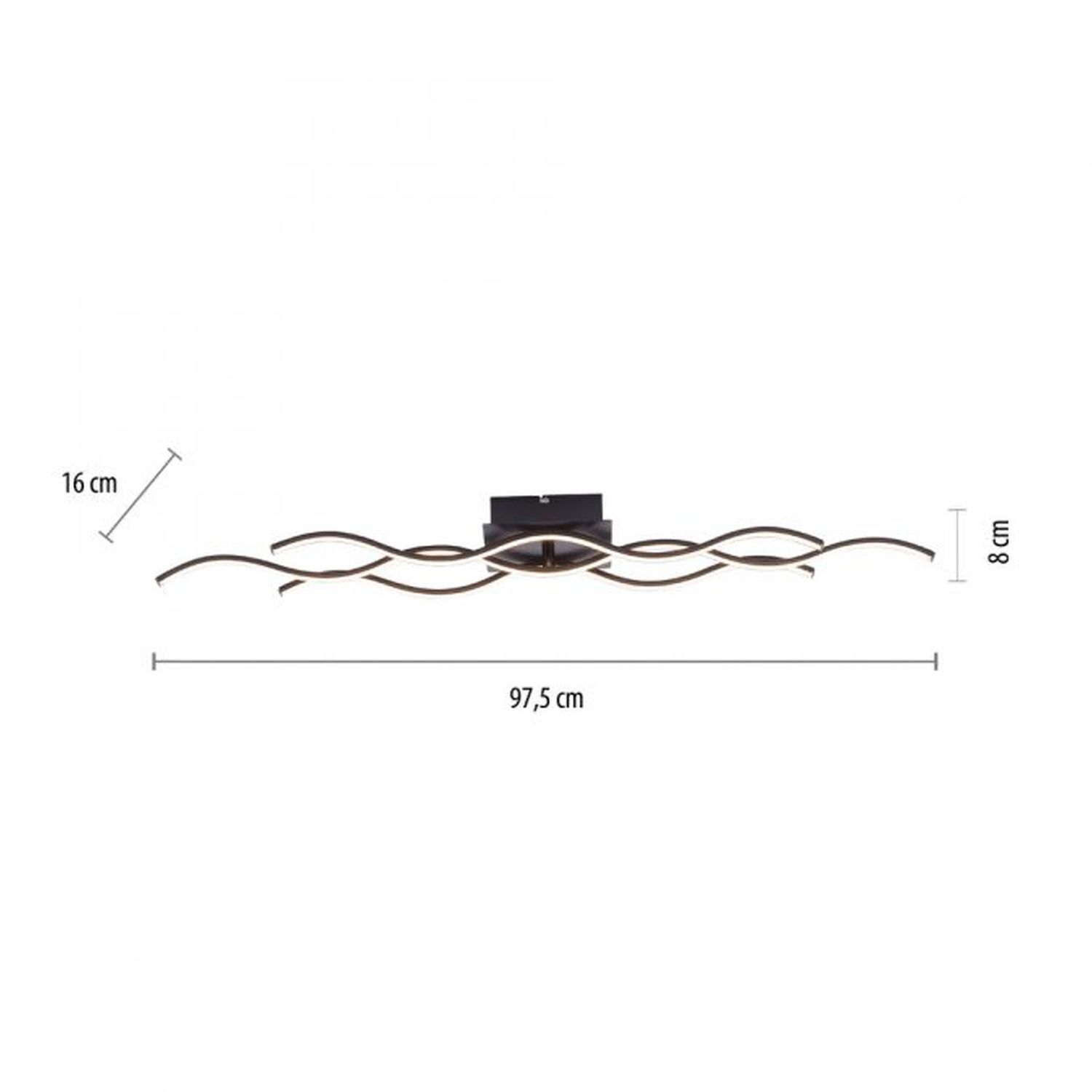 LED Deckenlampe Wellen Metall Schwarz 3920 lm Modern