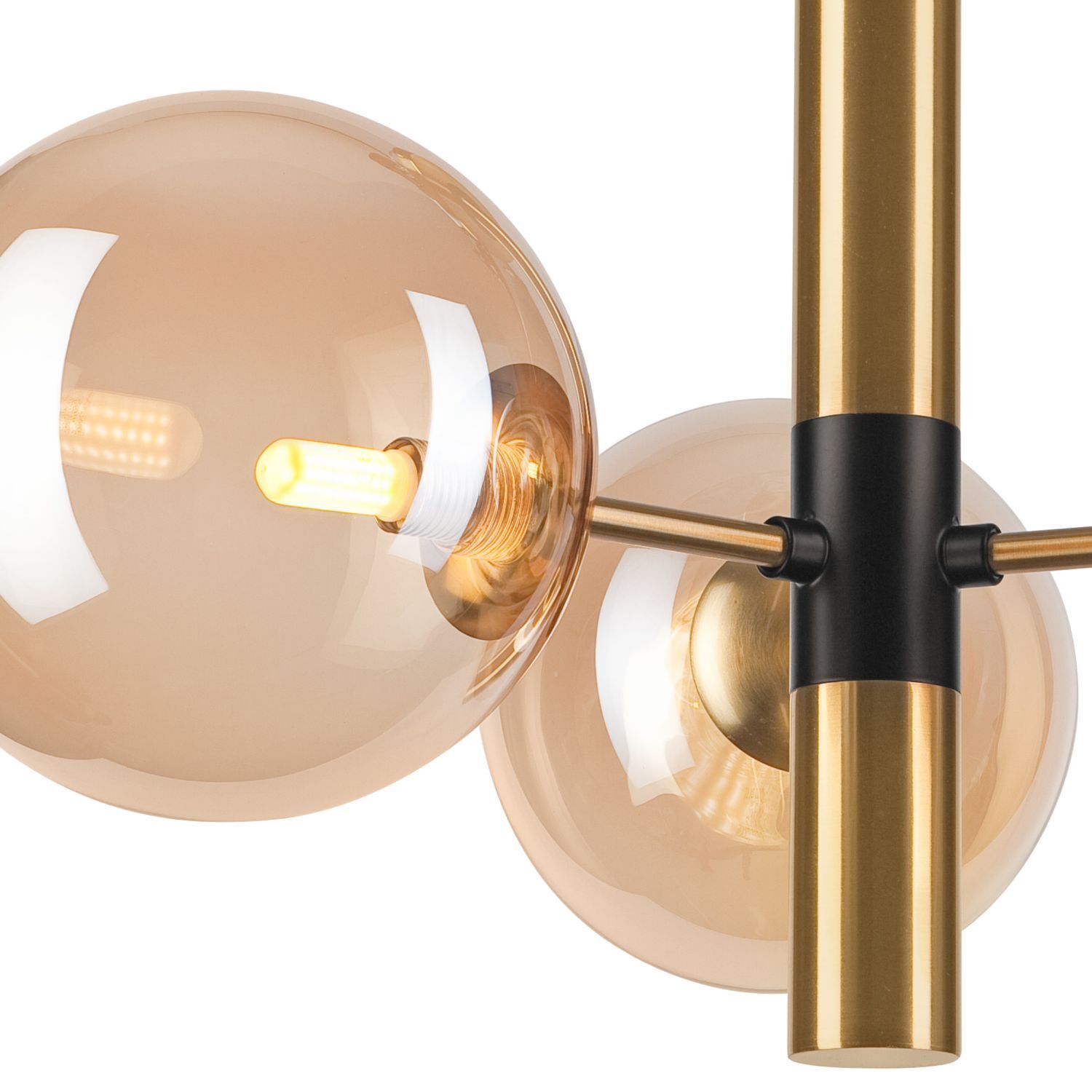 Deckenlampe 3-flammig in Gold Metall Glas G9 L:36 cm