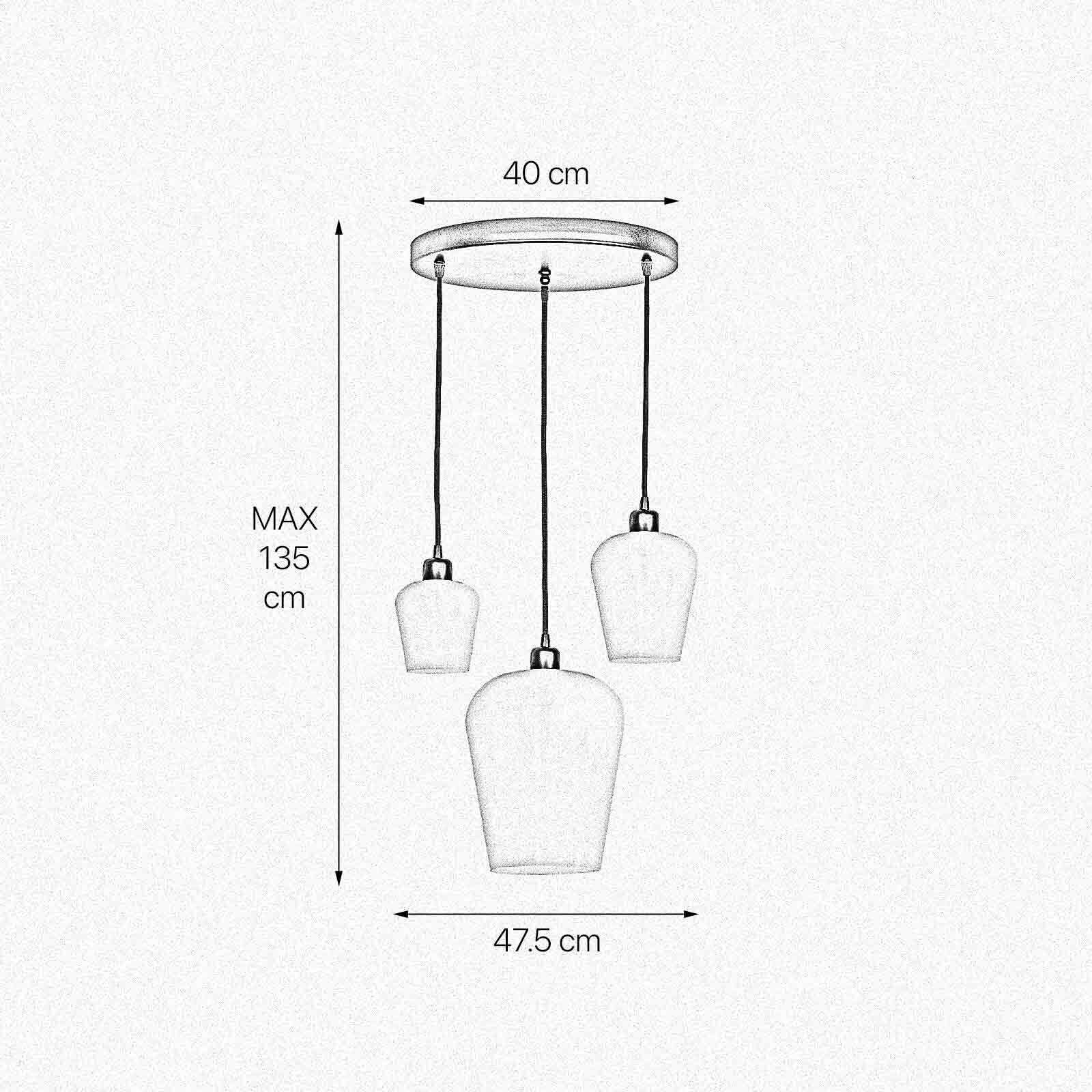 Pendelleuchte Schwarz Weiß 3-flammig E27 Ø 47,5 cm ADRIAN Leuchte