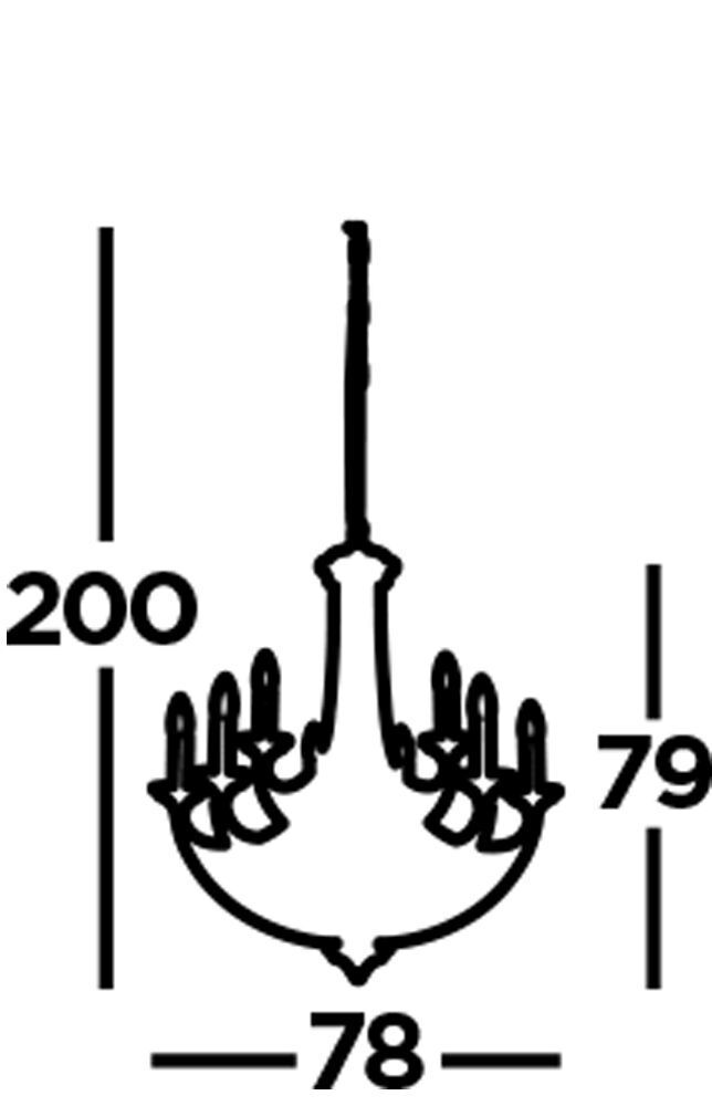 Kronleuchter Metall Ø 78 cm 9-flammig E14 in Bronze JORGE