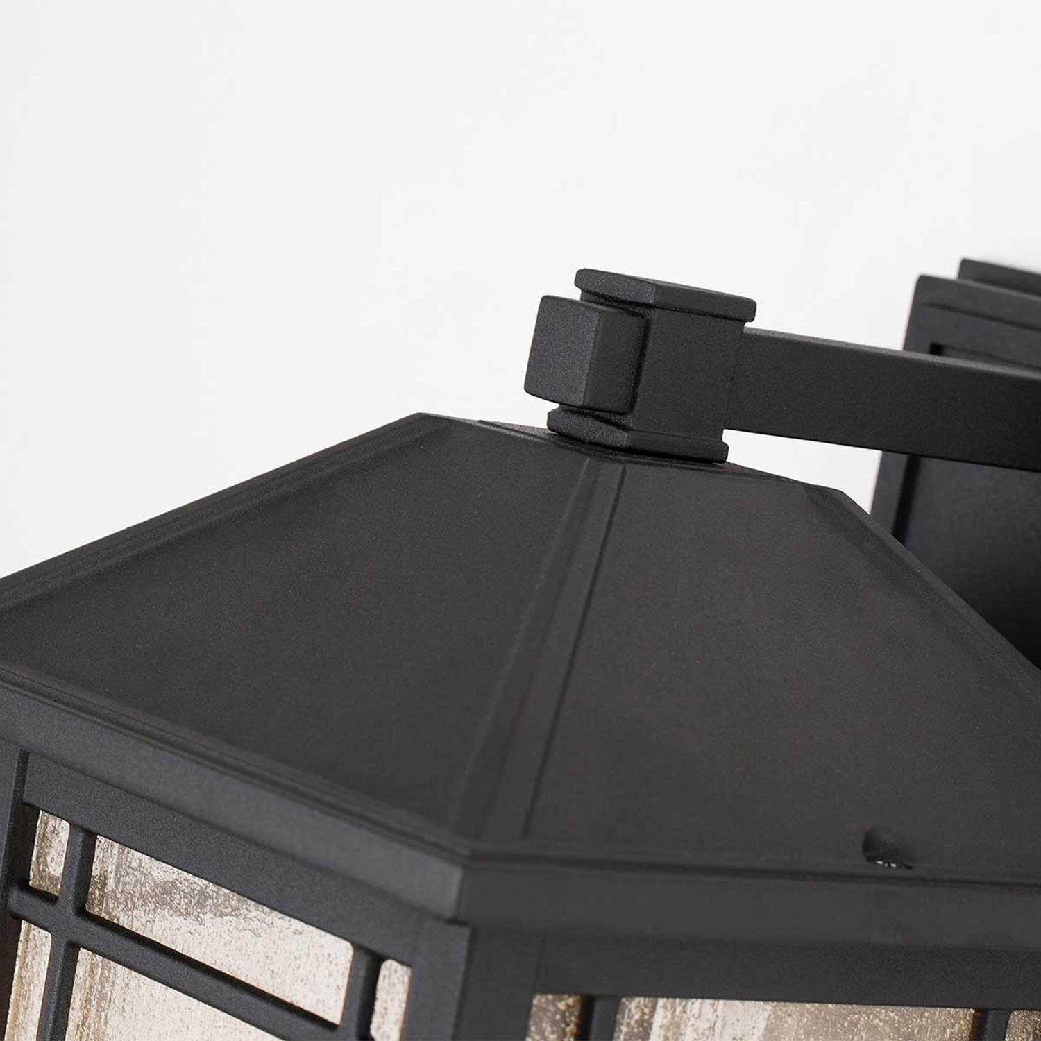 Außenwandlampe Rustikal H: 32,6 cm IP44 Schwarz
