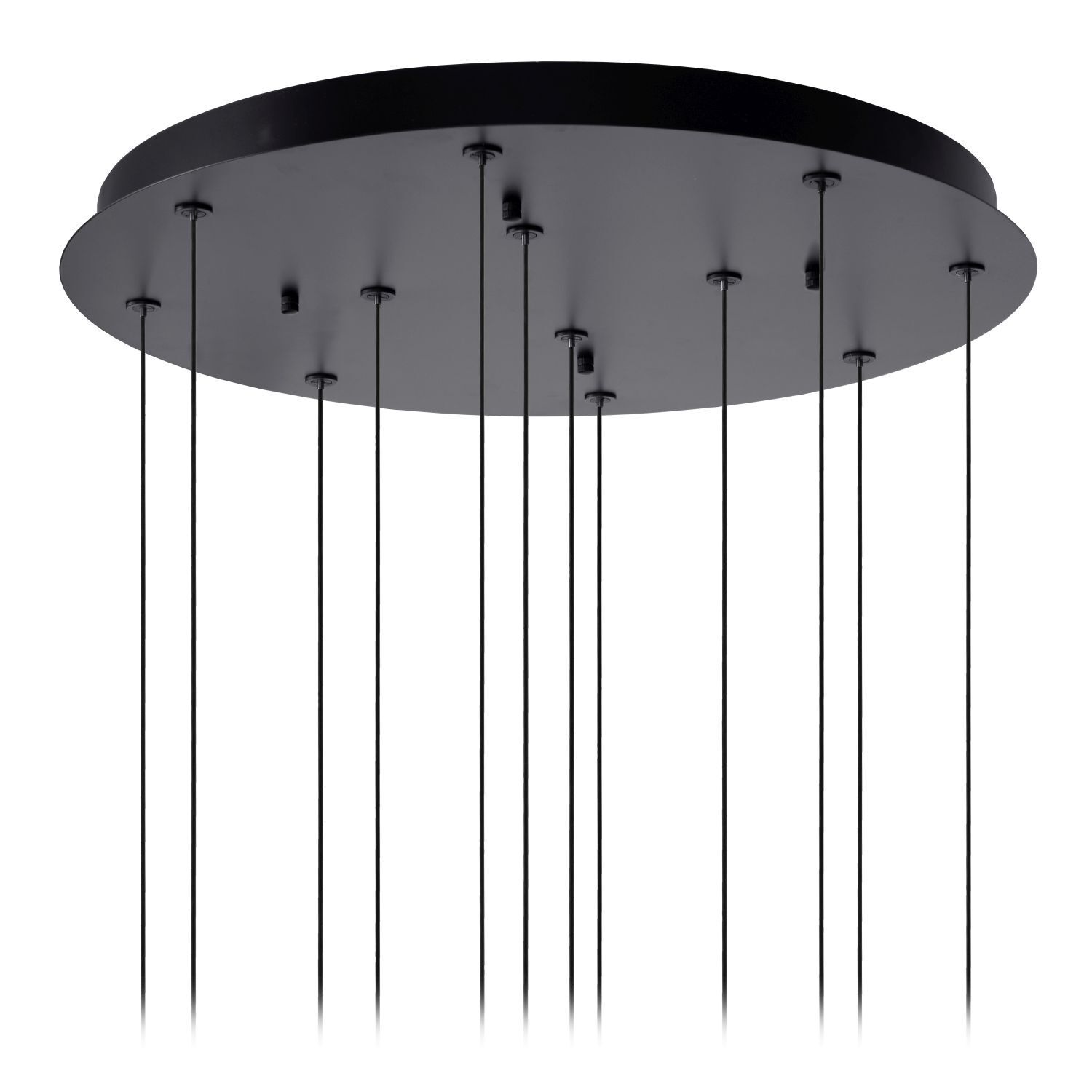 LED Hängelampe Glas Metall Schwarz 2700 K B:61 cm pendant light, ceiling light, multi-pendant, round mount, black cords
