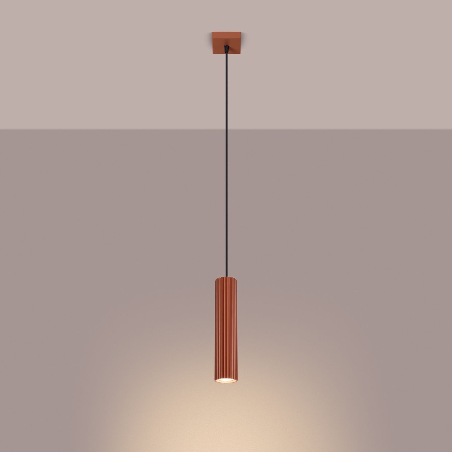 Hängelampe Rot schmal Ø 8 cm H: max. 118 cm GU10