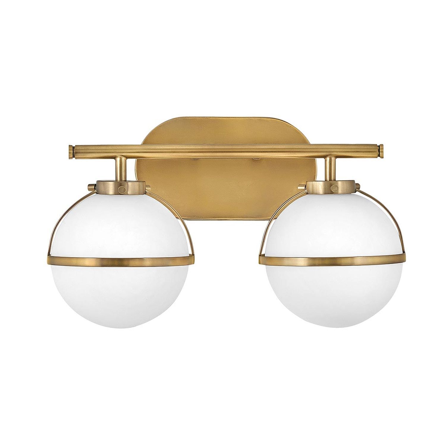 Wandleuchte Badezimmer Kugelschirm IP44 38,1 cm breit 2x E14 Deckenleuchte, Brass Finish, Glasglobus, Zwei Leuchten, Wandmontage