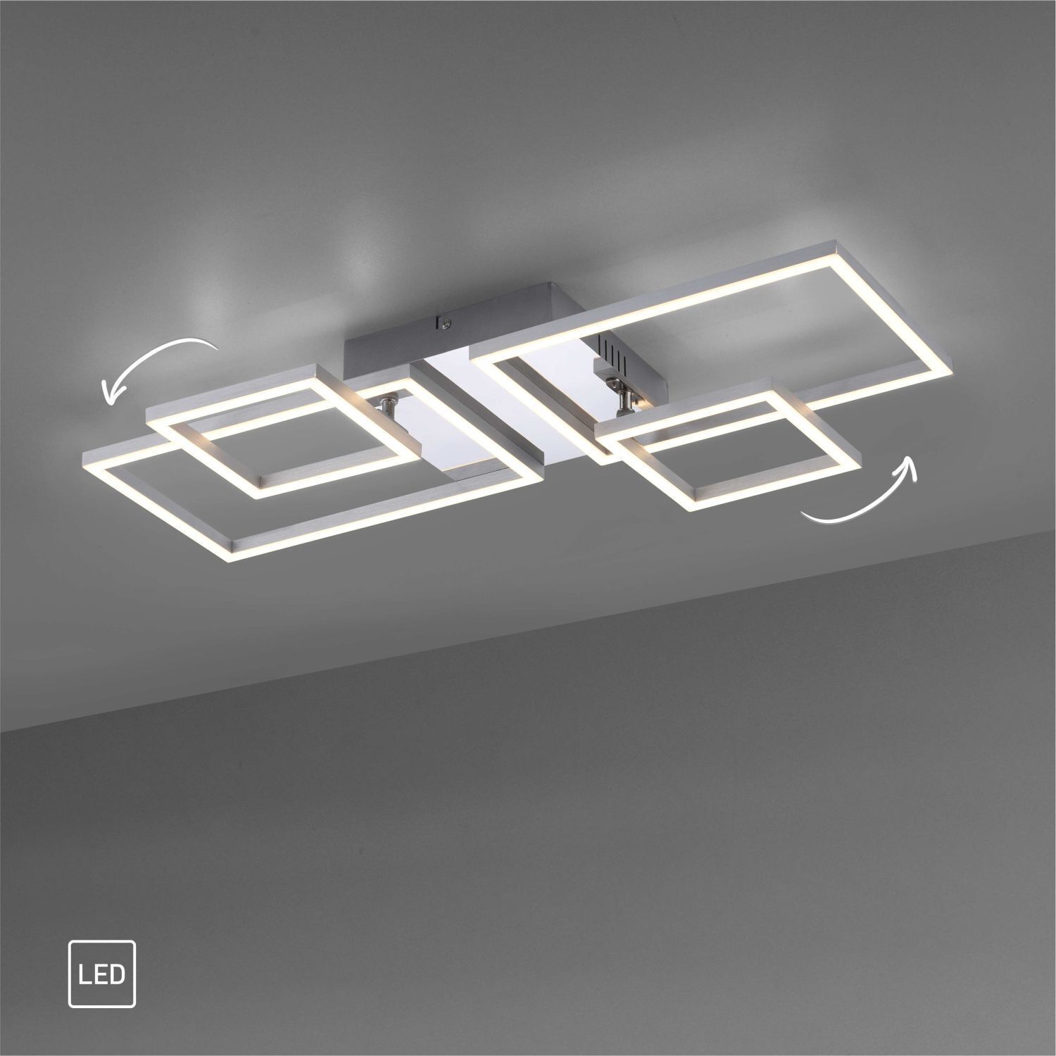 Verstellbare LED Deckenlampe in Stahl L:65 cm 3000 K