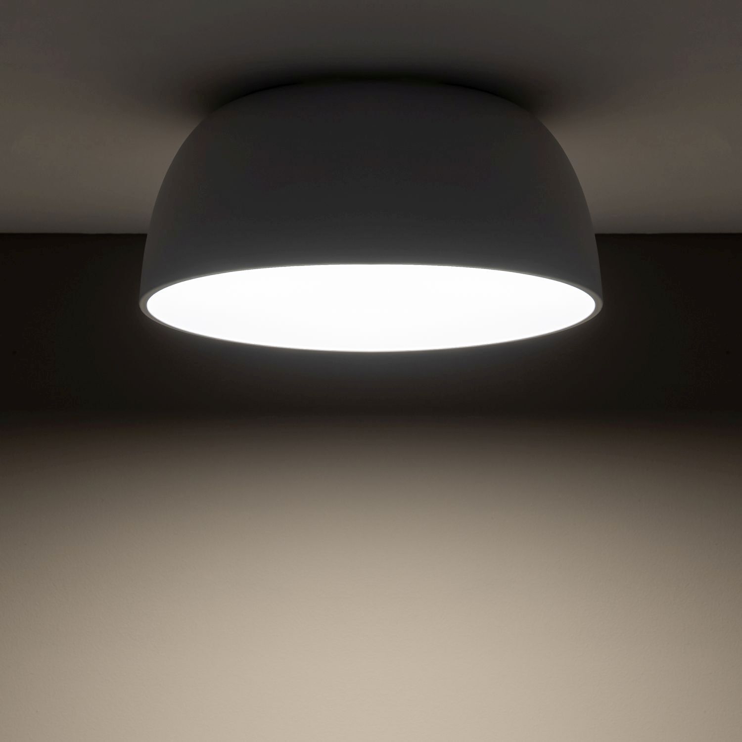 Deckenleuchte Metall Weiß gemütlich E27 Ø38 cm 3-flmg Deckenleuchte, Wandteller, Lampe, LED, weiß