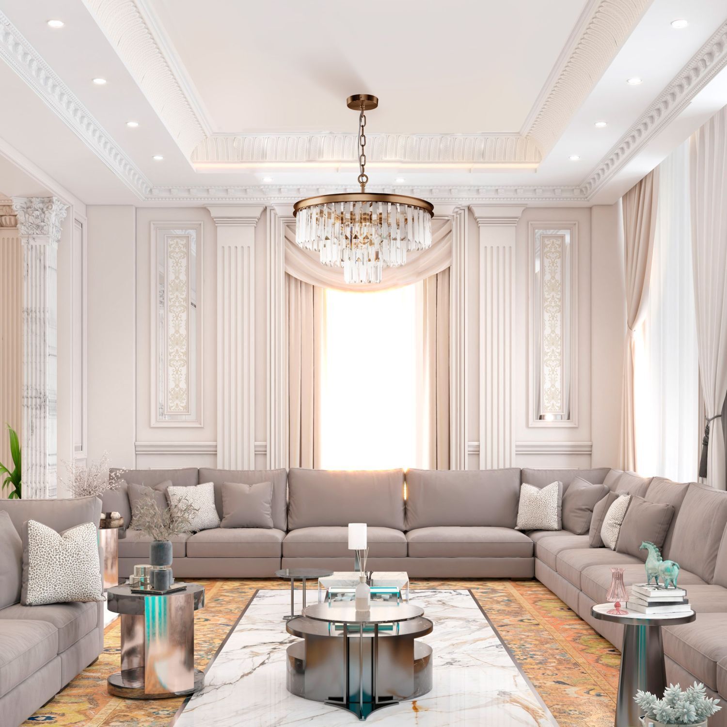 Dekoration für Zuhause, Wohnzimmer, Kronleuchter, Tabelle, Couch