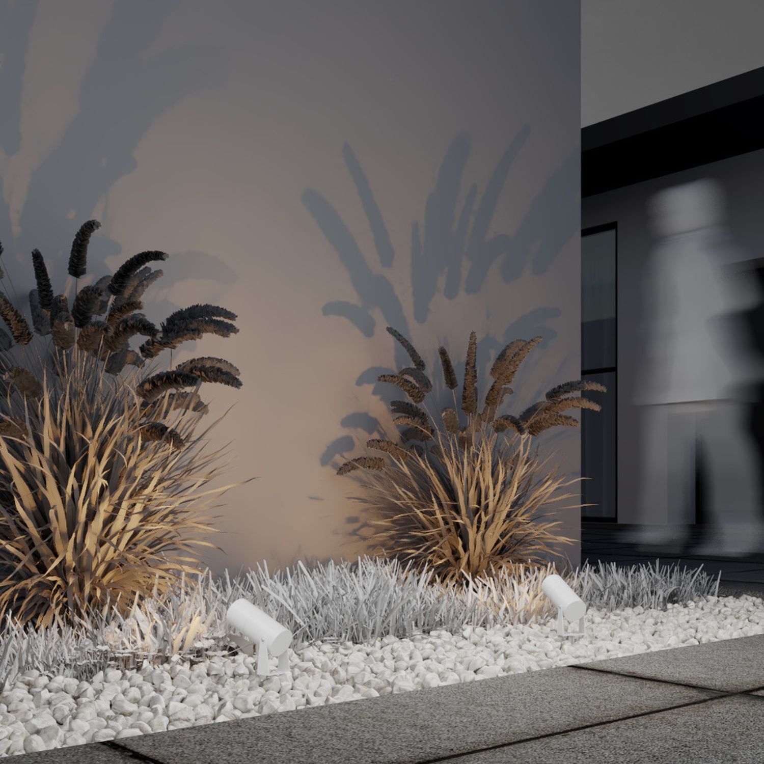 LED Stehleuchte außen Aluminium Glas 15,9 cm hoch IP65 Schilf, Innenarchitektur, Natur, Draußen, Wetter