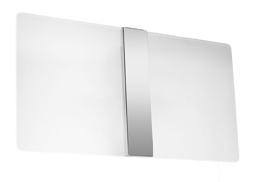 Wandleuchte Glas Metall 35 cm breit Weiß Chrom 2x G9
