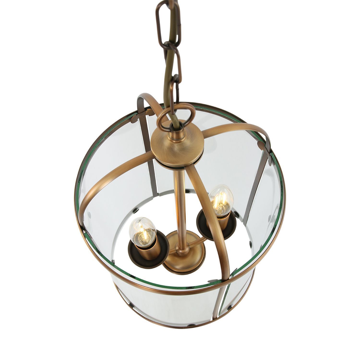 Hängelampe Glas Metall in Bronze B:23 cm E14 elegant