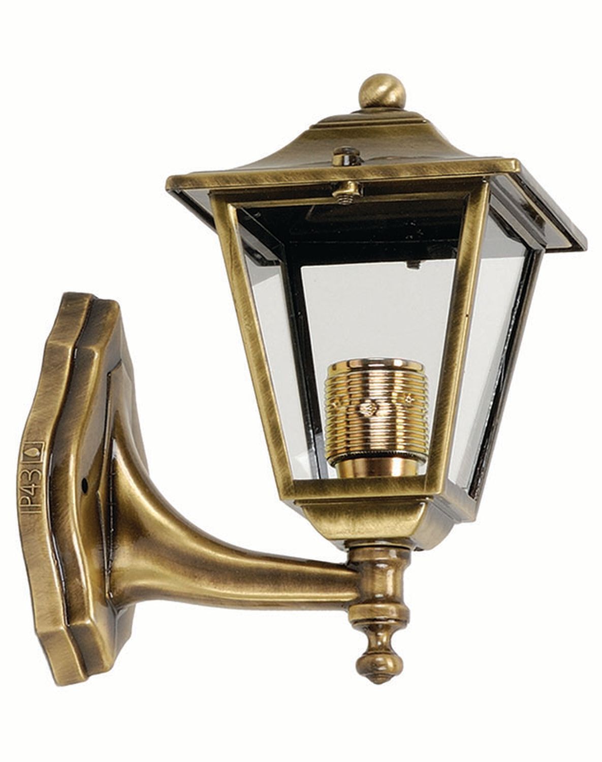 Wandlampe LEROS Messing IP43 Rustikal Hof Haustür