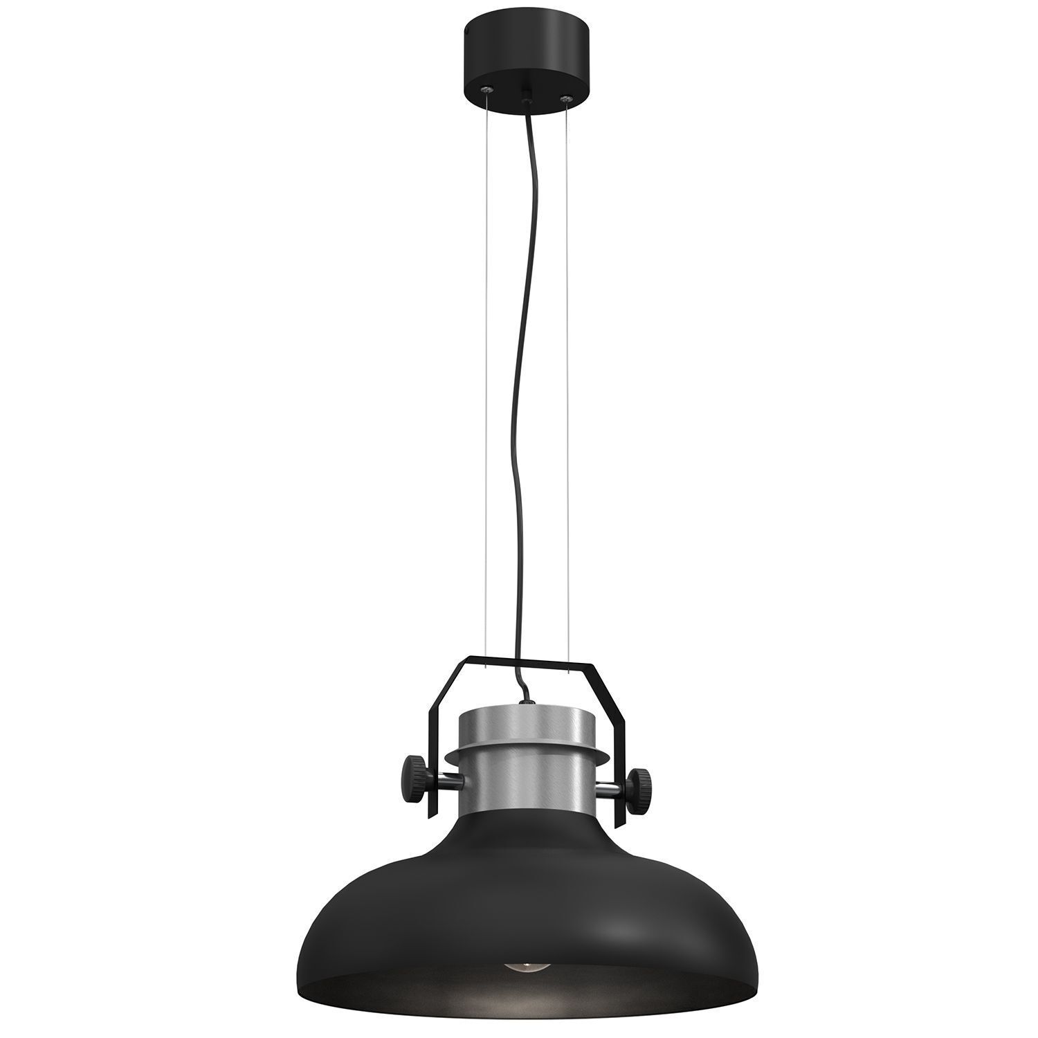 Industrie Pendelleuchte Metall Schwarz Nickel Ø40 cm