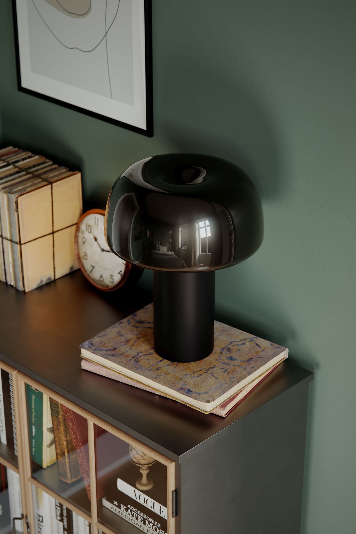 Ablage, Lampe, Mobiliar, Bücherschrank
