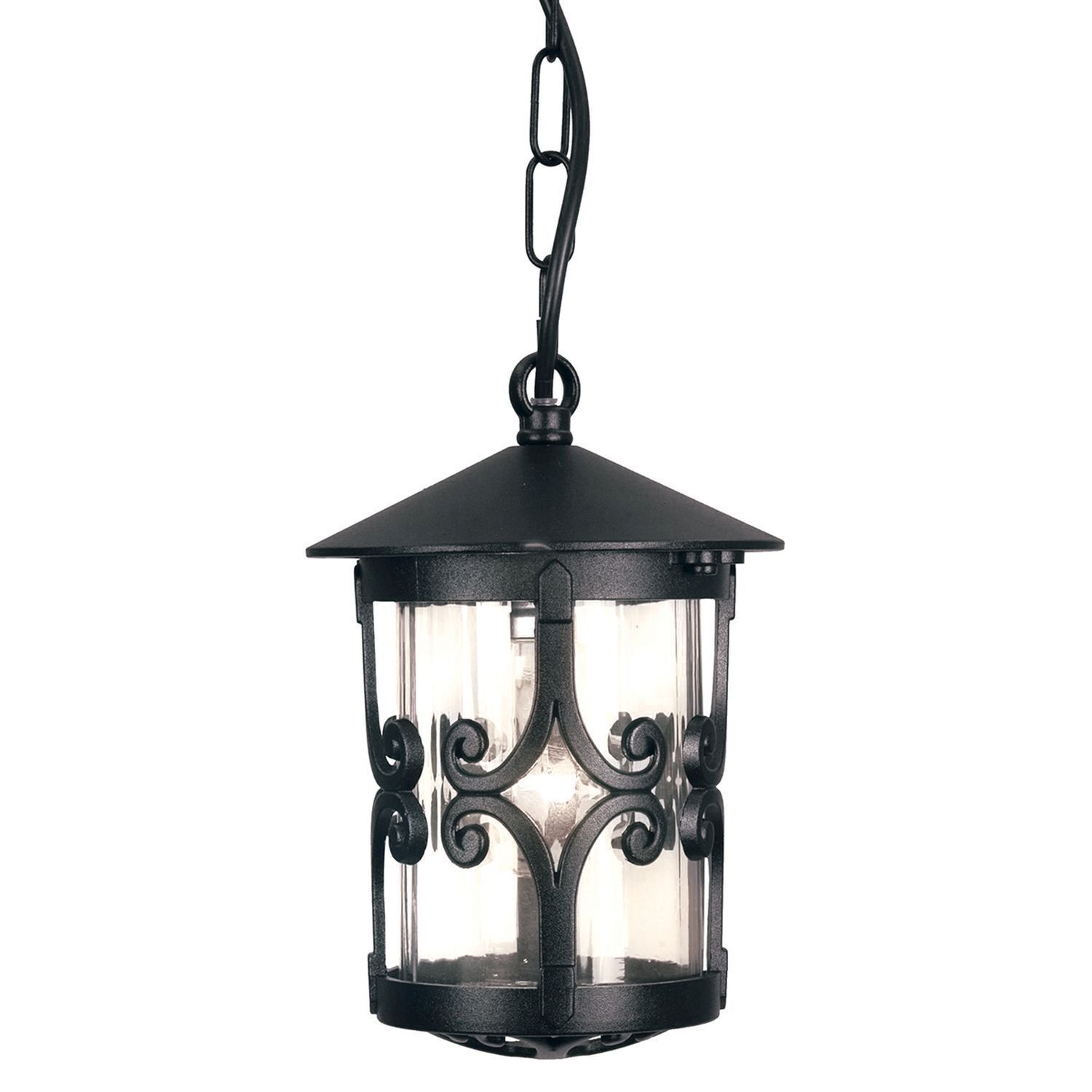 Dekorative Pendelleuchte ASHFORD Schwarz Rustikal Lampe, Laterne, Leuchte