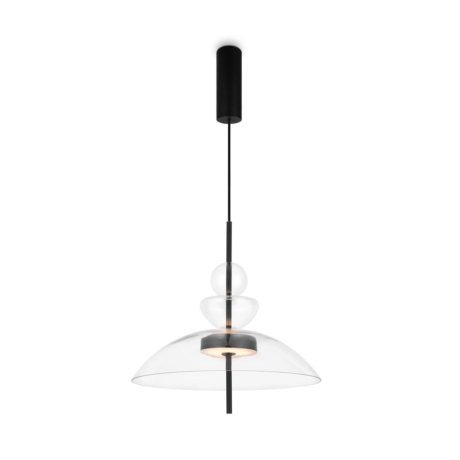 LED Hängelampe Metall Glas H: max. 358 cm Schwarz BRUNO