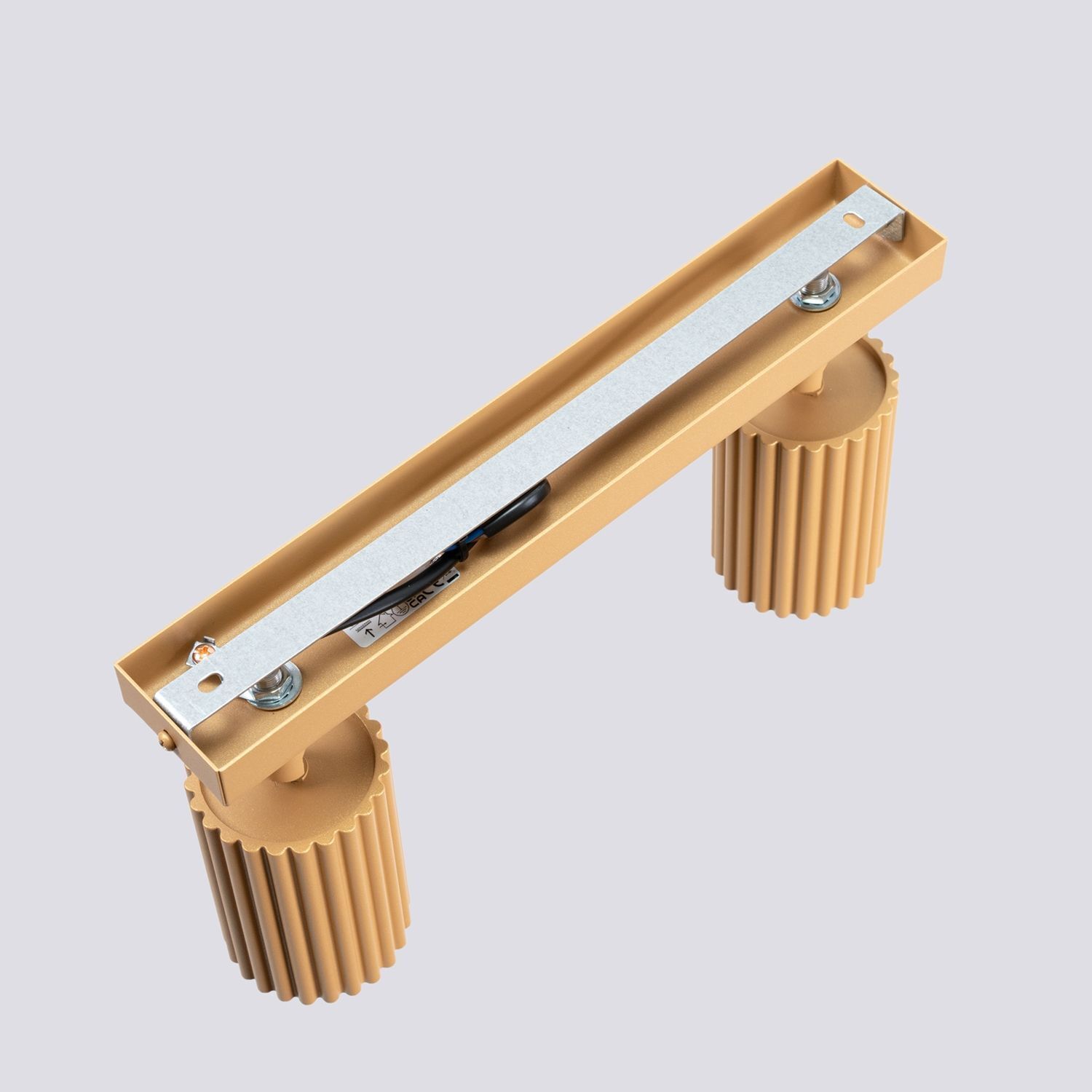 Deckenstrahler Gold flexibel GU10 2 flammig L:30 cm Rauchrohr