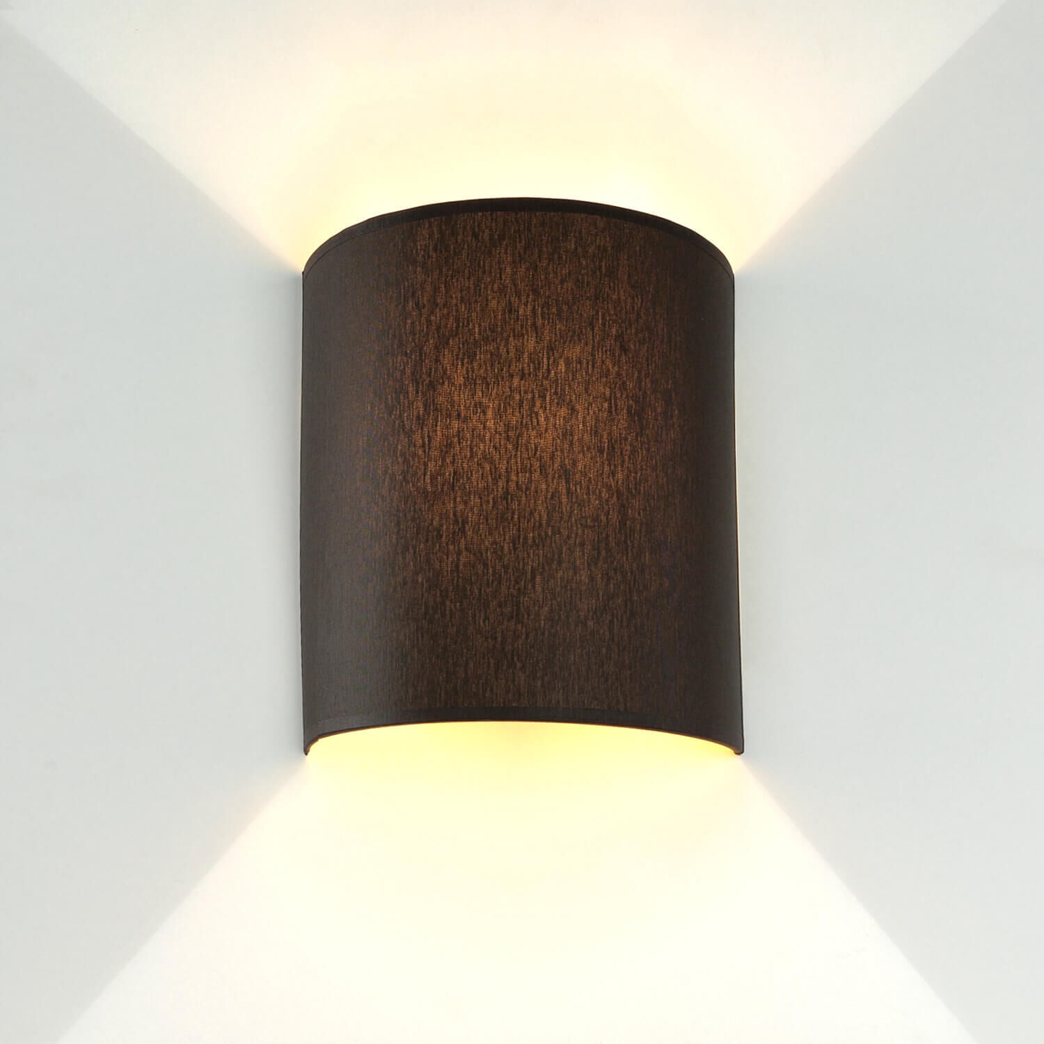 Wandleuchte ALICE in Braun Stoff Schirm modern Lampe, Deckenleuchte