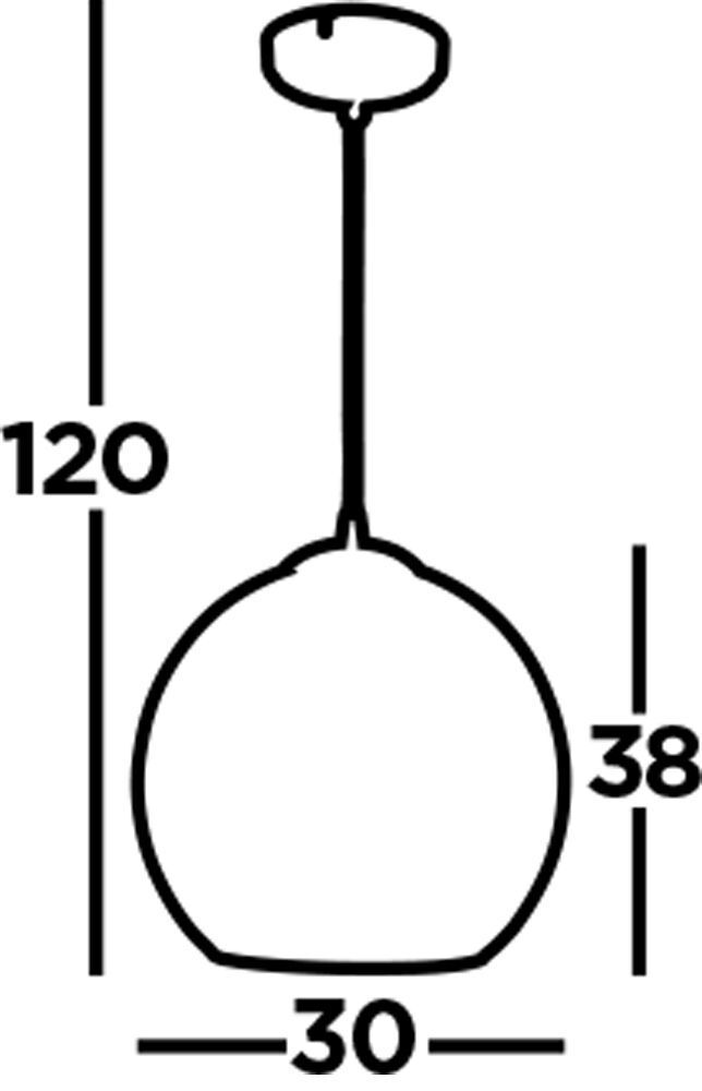 Pendelleuchte Kugel Schirm Ø 30 cm Glas E27 H: max. 1,2 m